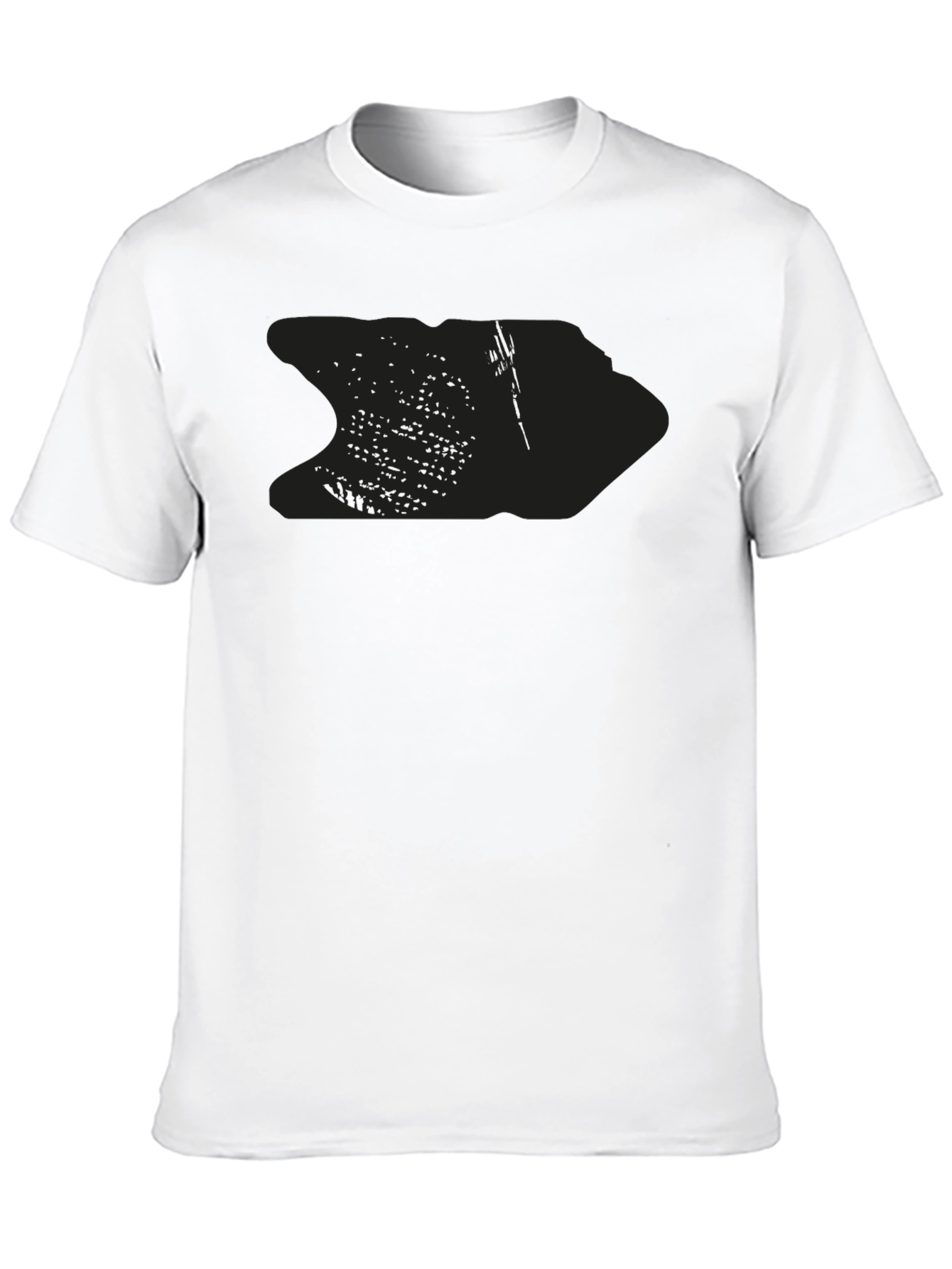 Mens Solid Black Crew Neck Short Sleeve T-Shirt