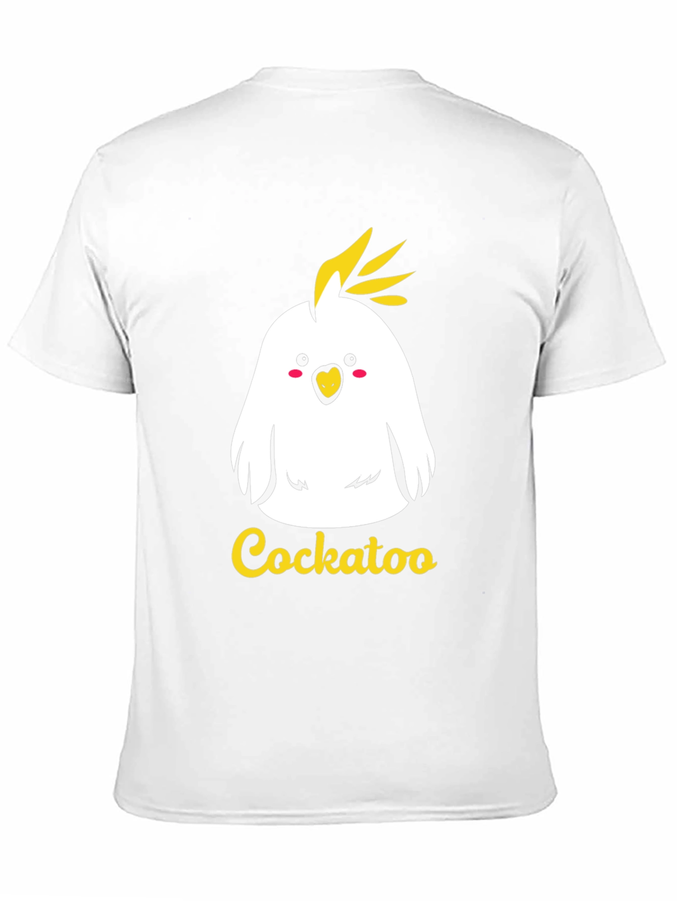 Cute Cockatoo Graphic Tee - Black Cotton T-Shirt