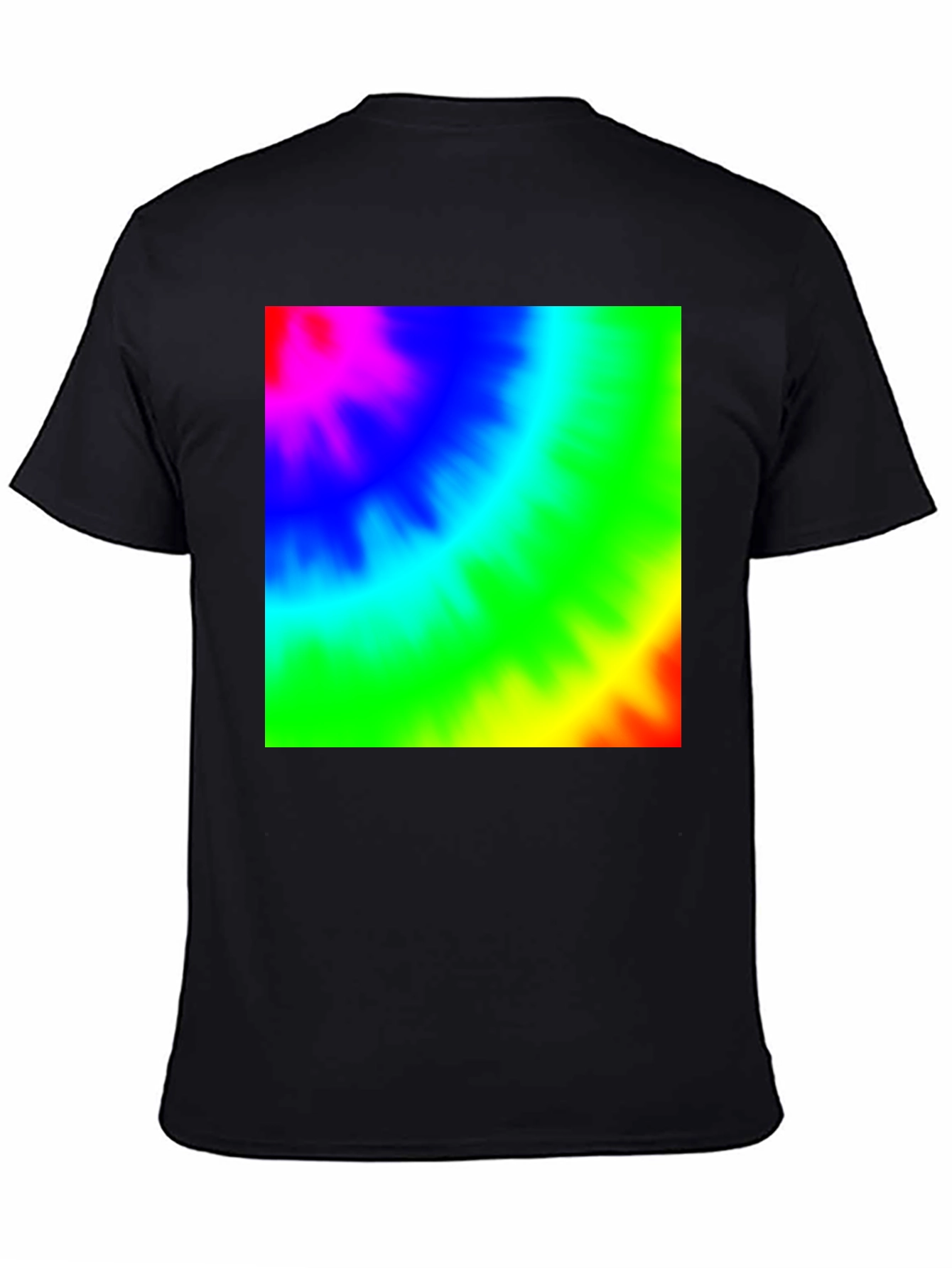 Vibrant Tie-Dye Graphic Black T-Shirt