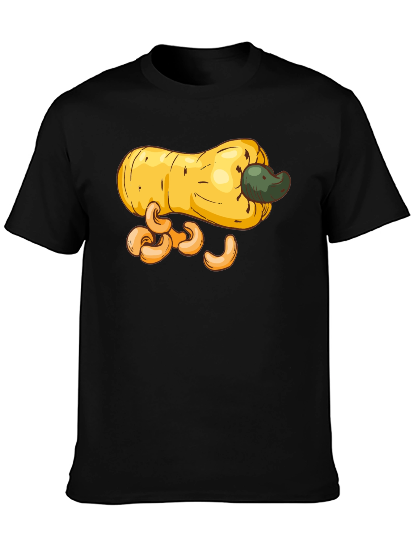Cashew Fruit Graphic T-Shirt - Black Casual Tee