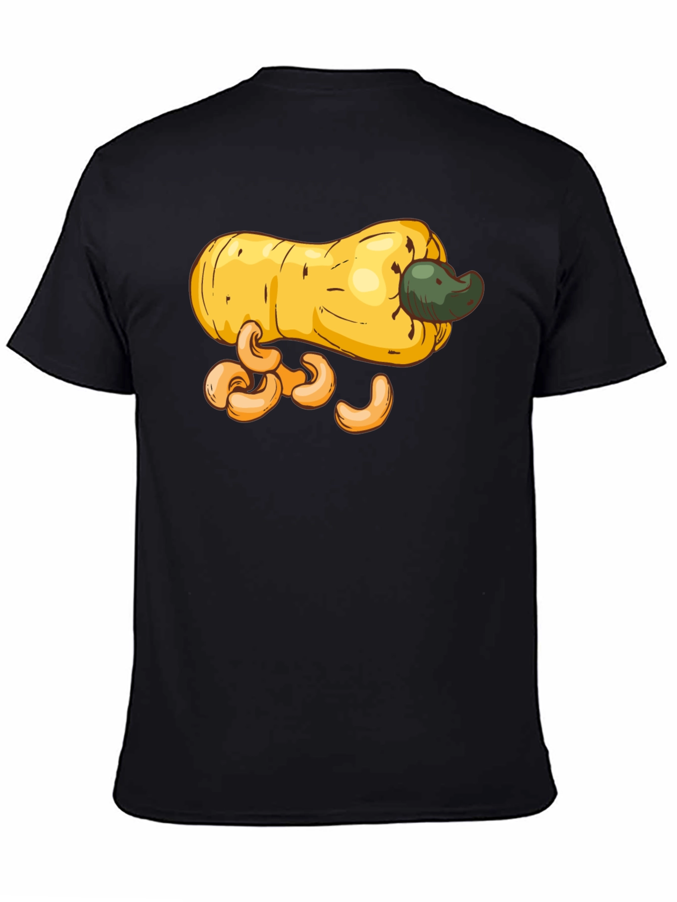 Cashew Fruit Graphic T-Shirt - Black Casual Tee