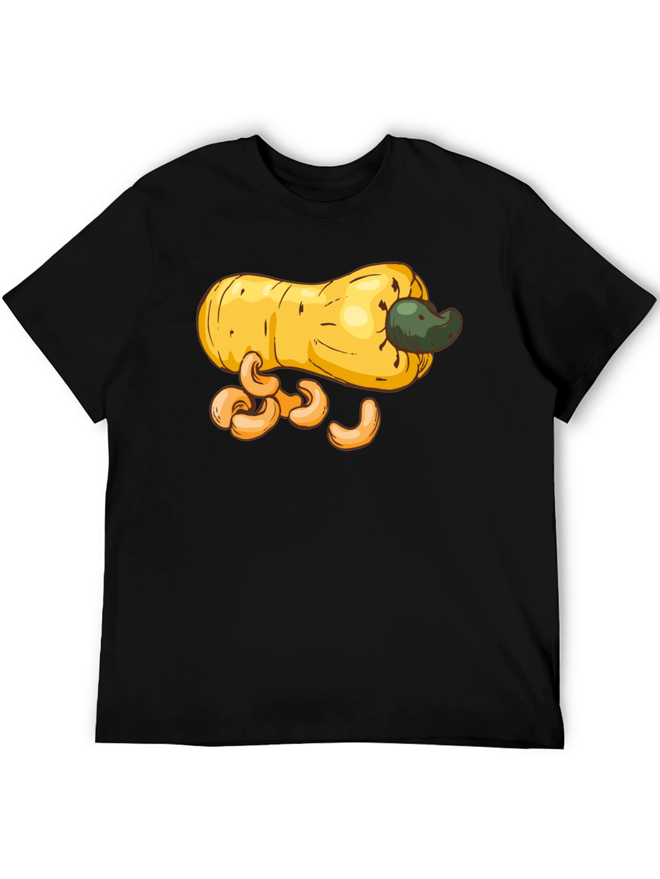 Cashew Fruit Graphic T-Shirt - Black Casual Tee