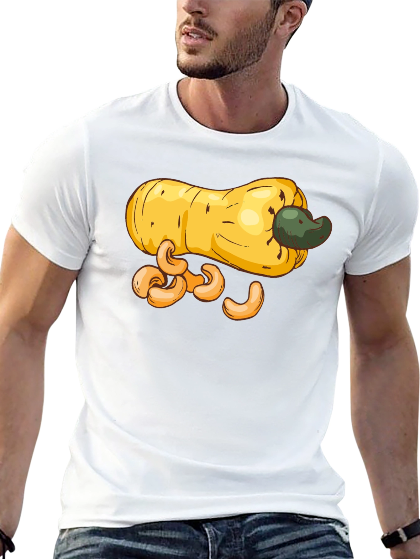 Cashew Fruit Graphic T-Shirt - Black Casual Tee