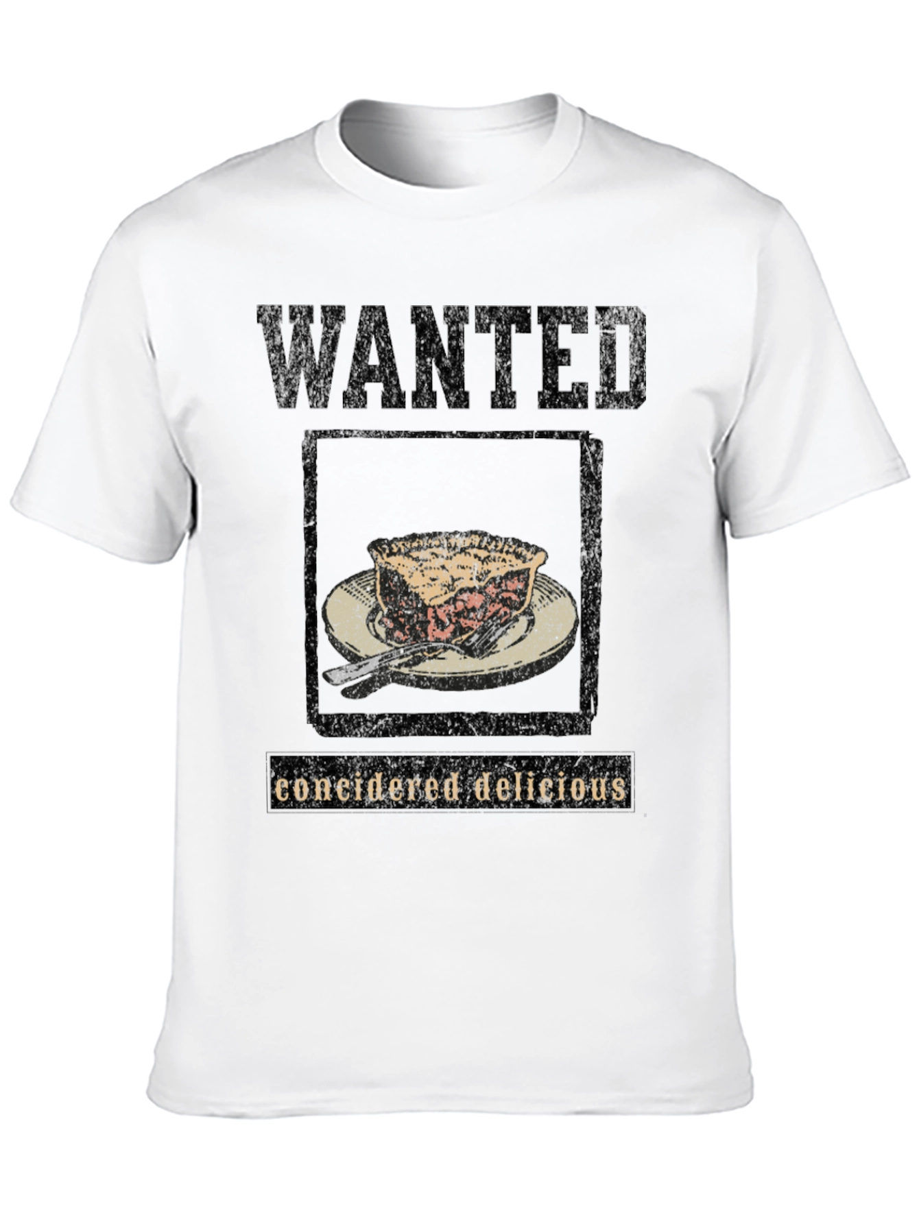 Wanted Considered Delicious Pie Black T-Shirt