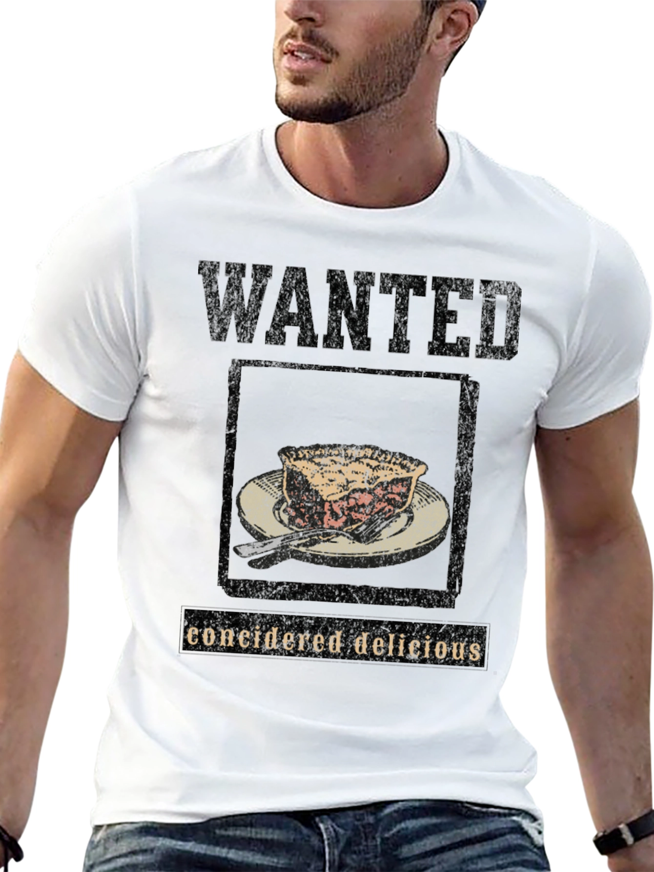 Wanted Considered Delicious Pie Black T-Shirt