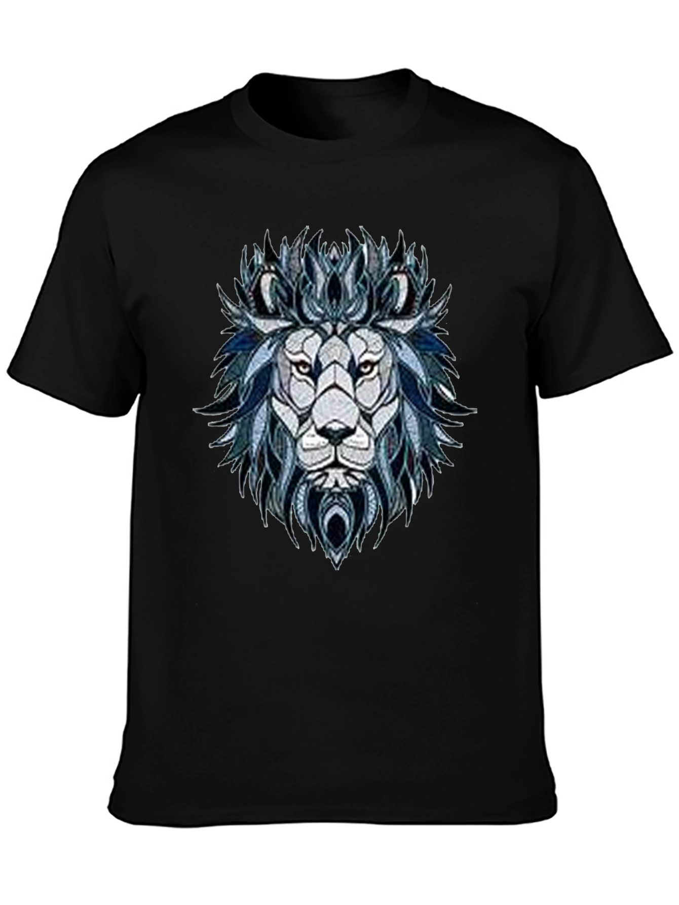 Lion Graphic Print Mens Black T-Shirt