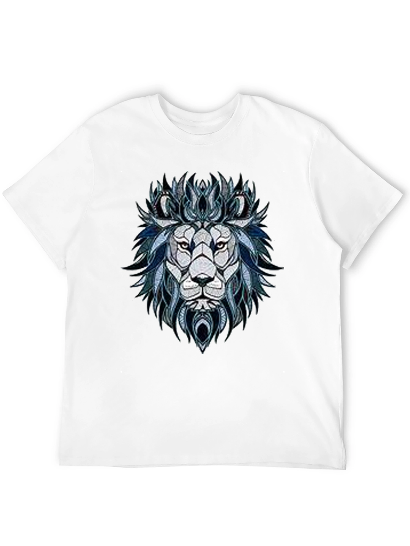 Lion Graphic Print Mens Black T-Shirt