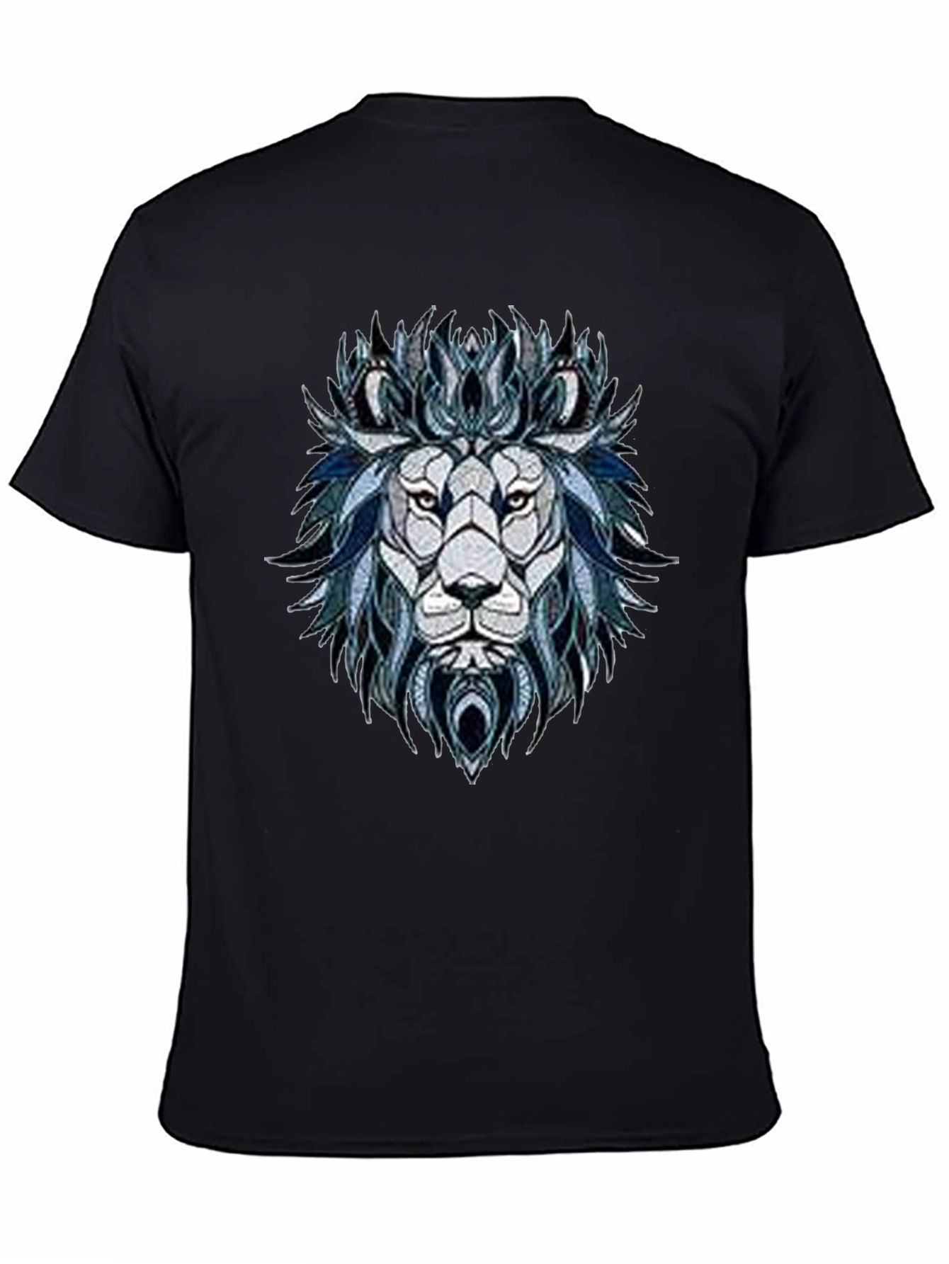 Lion Graphic Print Mens Black T-Shirt