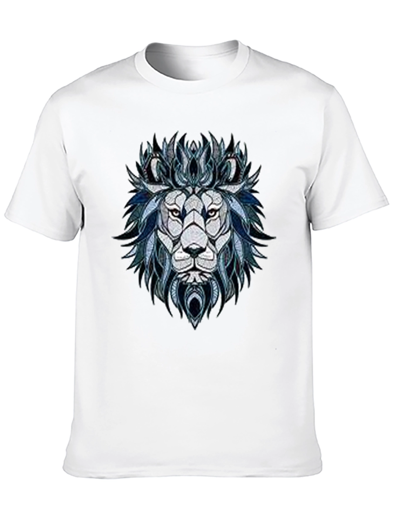 Lion Graphic Print Mens Black T-Shirt