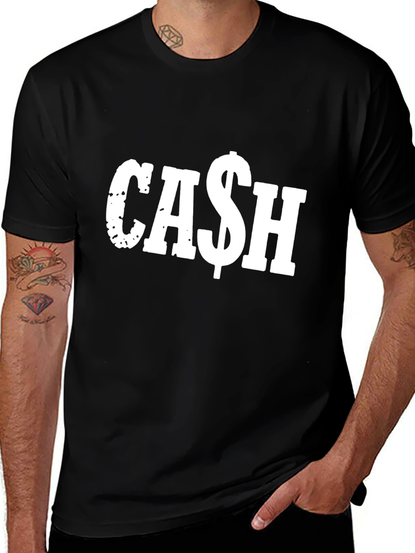 Cash Graphic Print Black T-Shirt