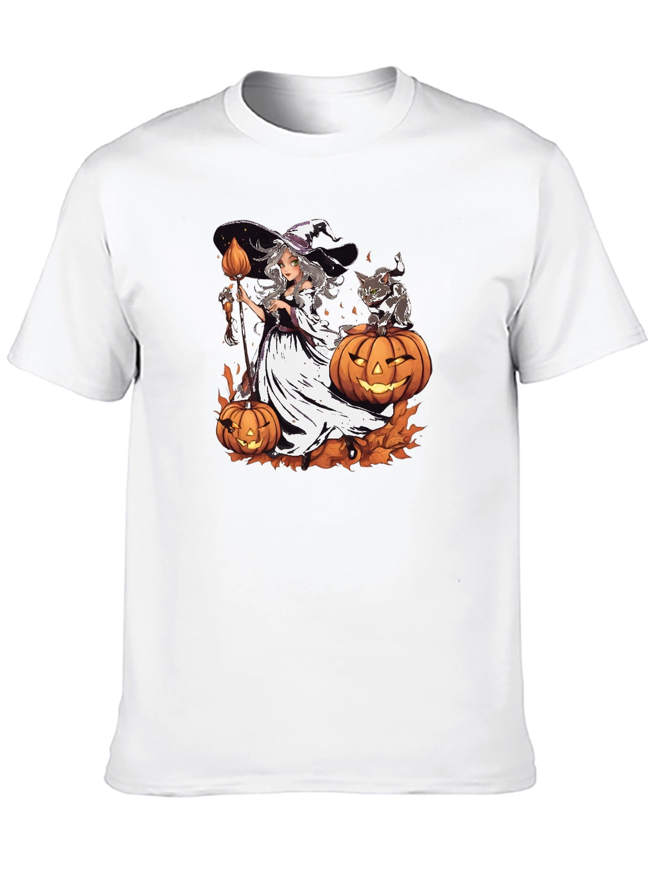 Halloween Witch & Cat T-Shirt