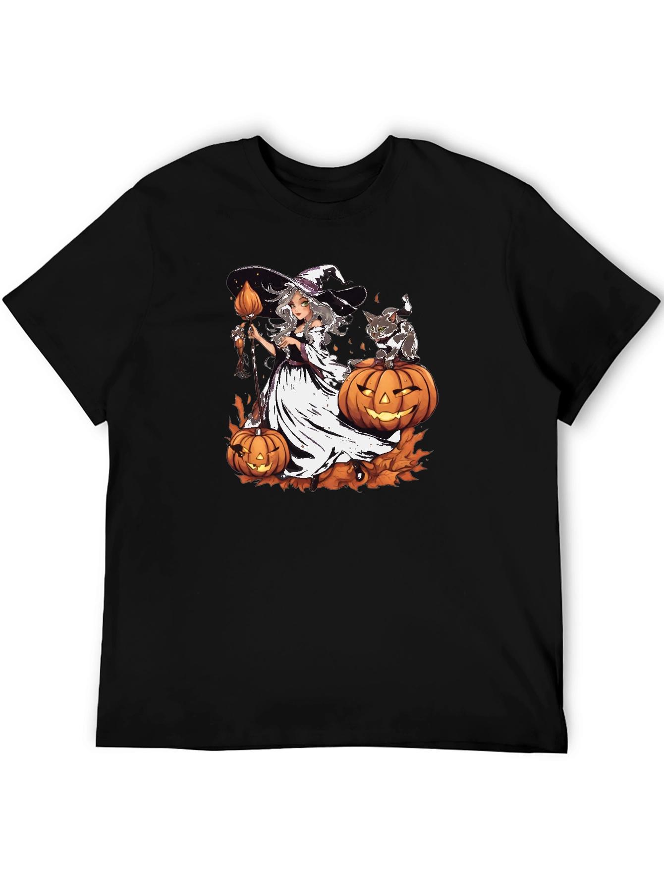Halloween Witch & Cat T-Shirt