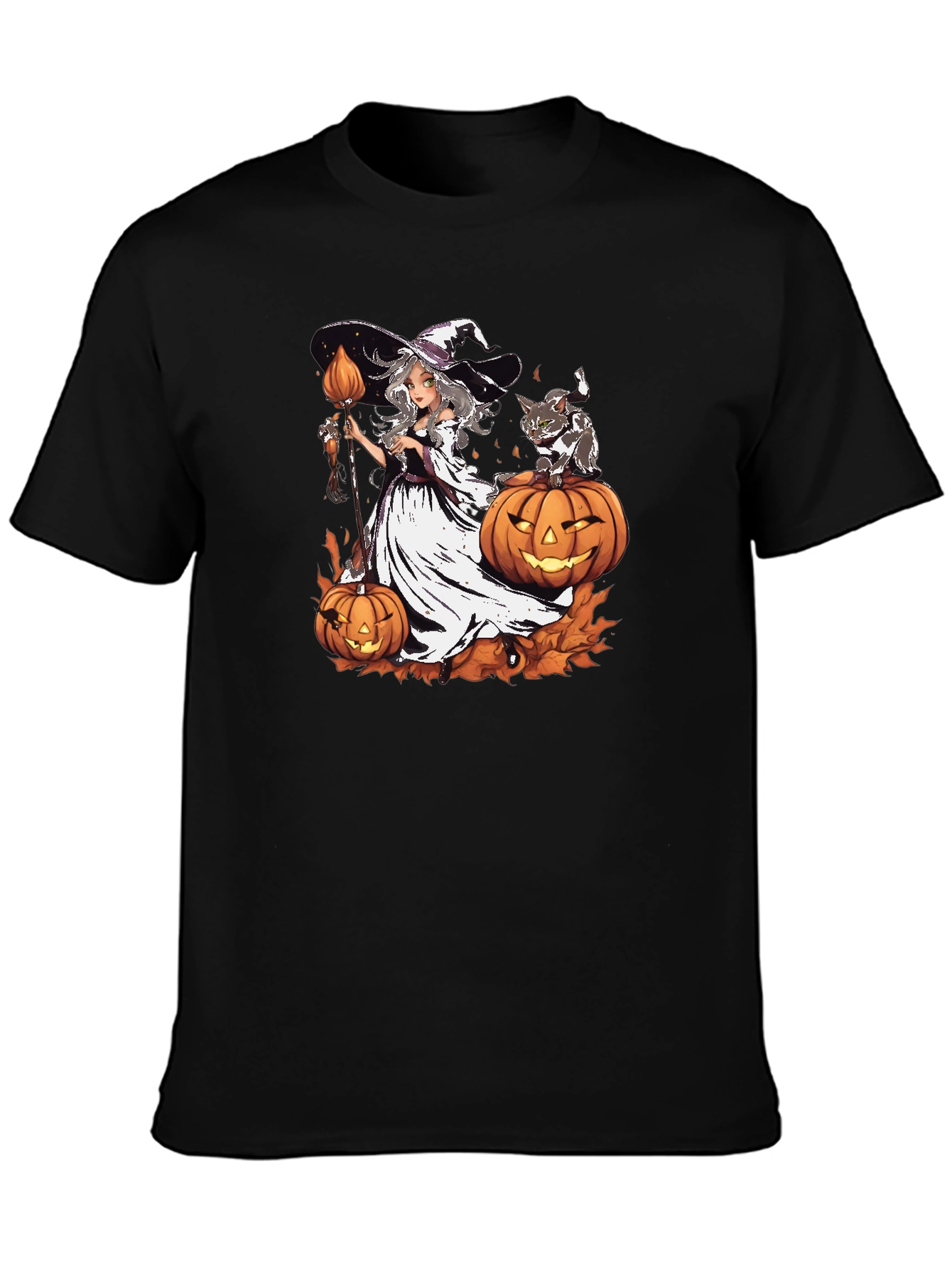 Halloween Witch & Cat T-Shirt