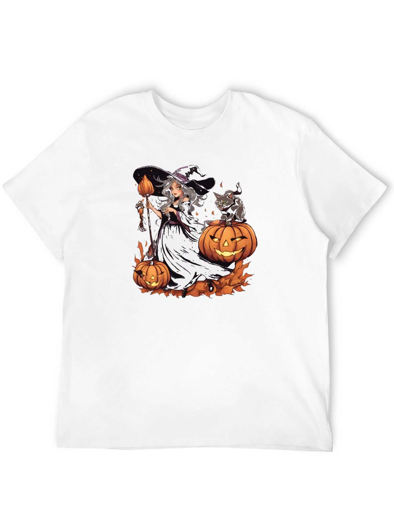 Halloween Witch & Cat T-Shirt