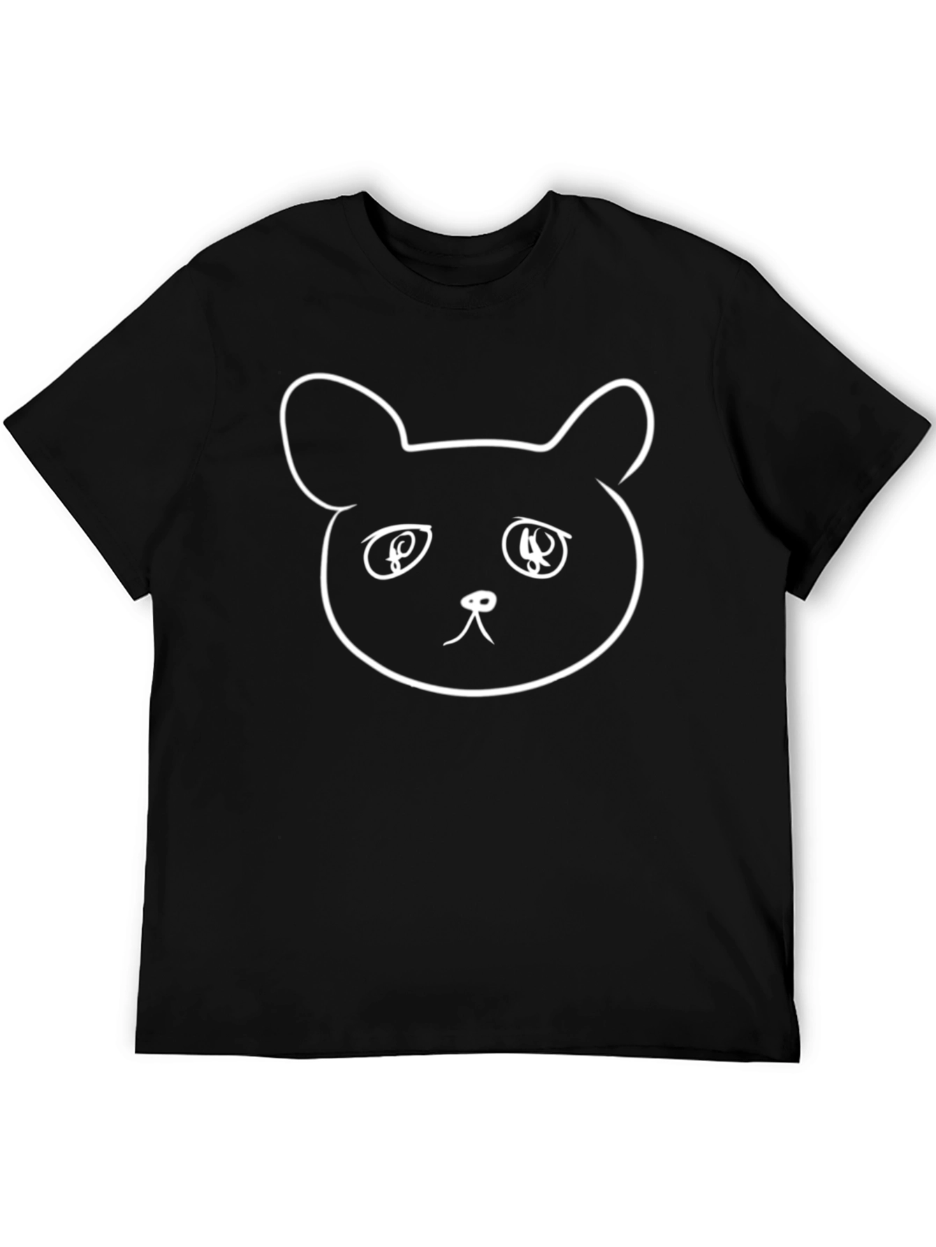 Cute Bear Graphic Black T-Shirt