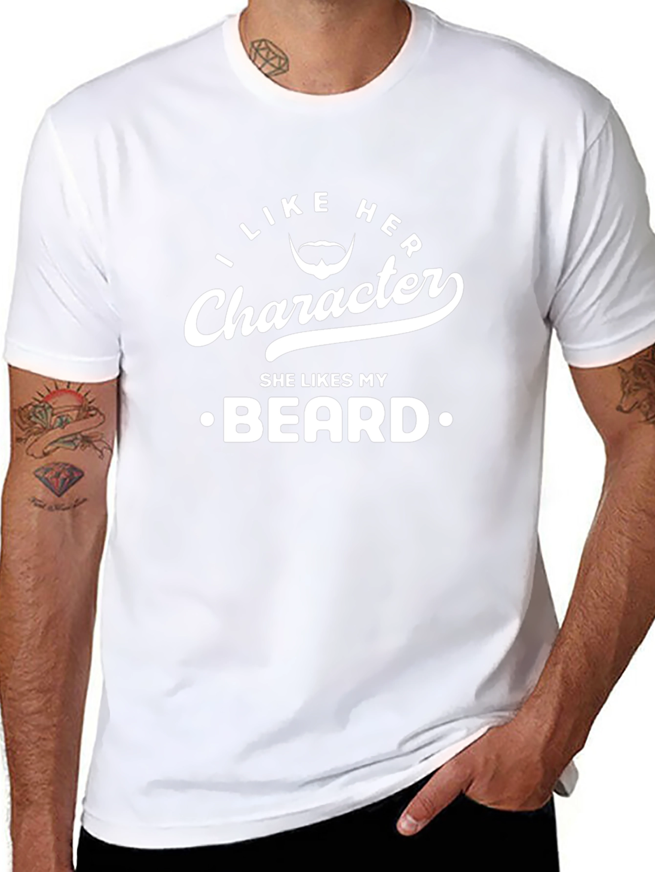 I Like Her Character Beard Graphic T-Shirt
