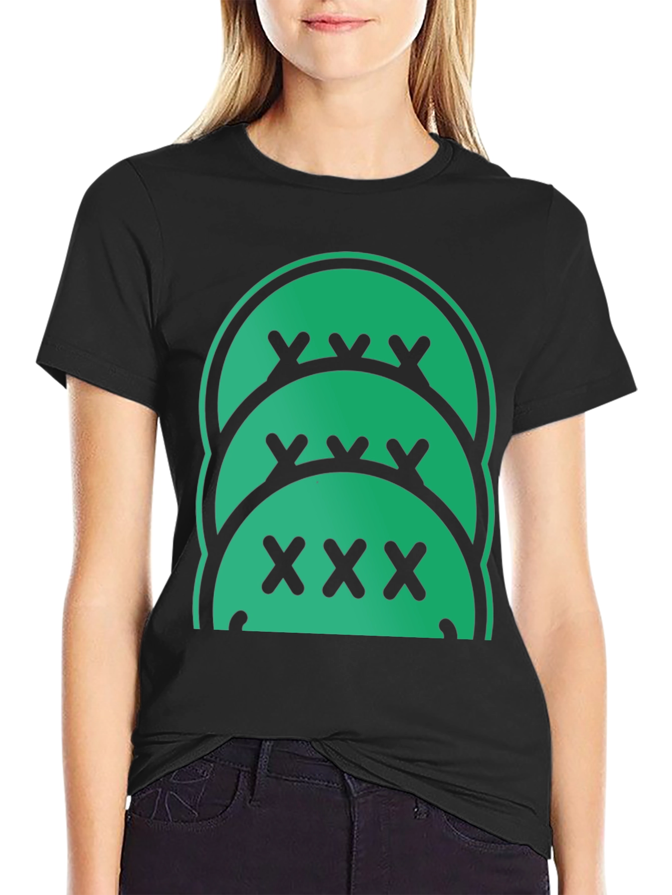 Graphic Print Black T-Shirt - Novelty Design