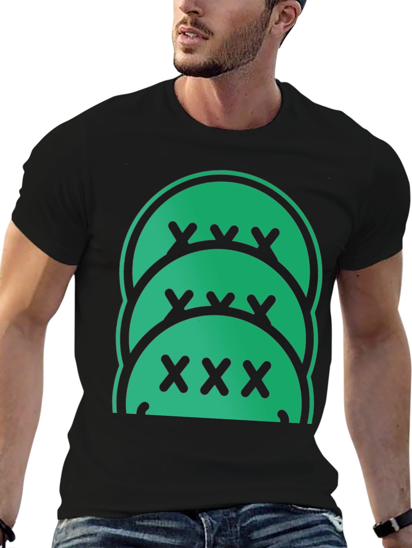 Graphic Print Black T-Shirt - Novelty Design