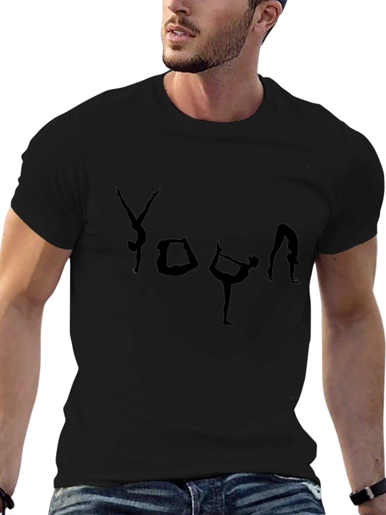 Yoga Pose Graphic T-Shirt - Black