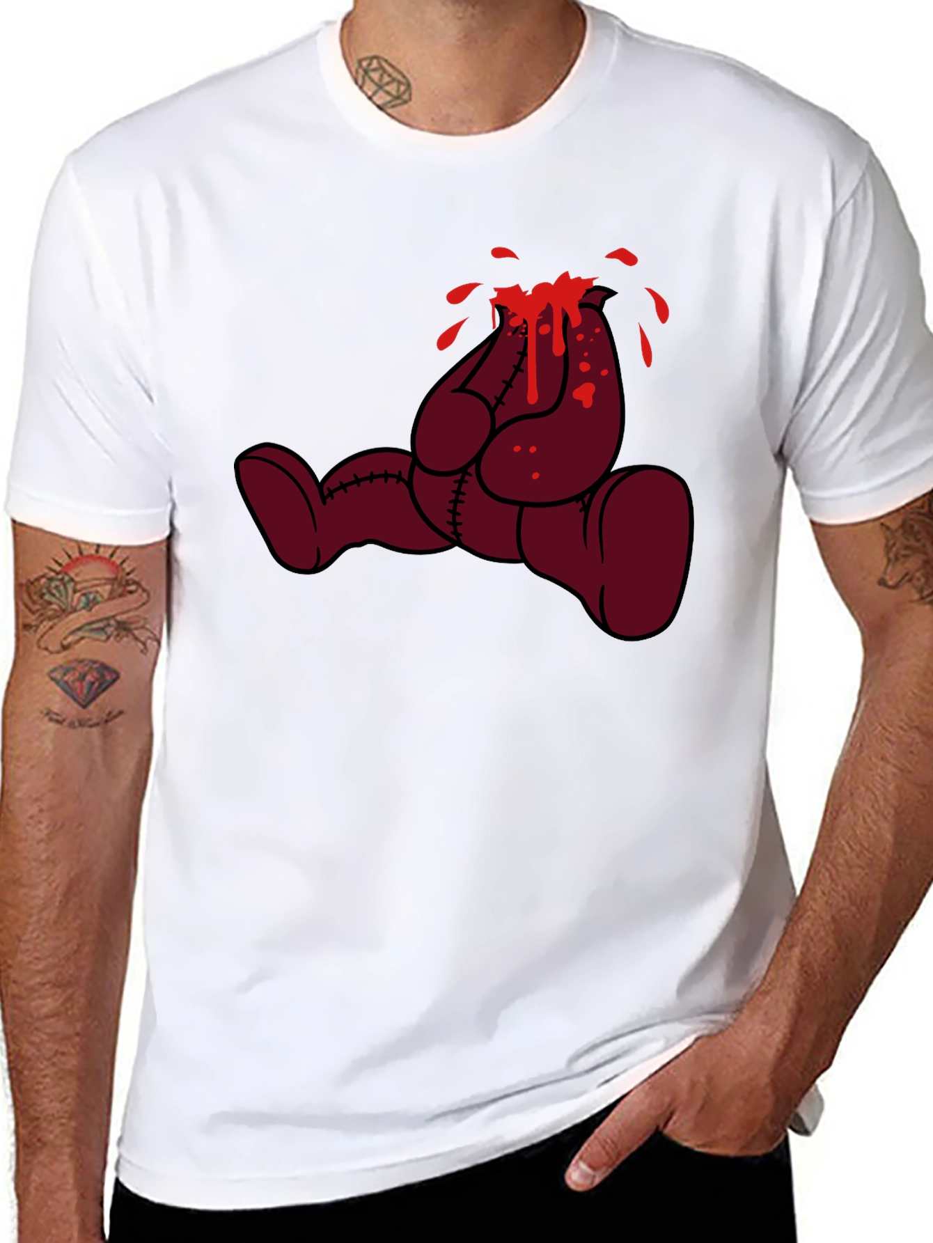 Bleeding Bear Graphic Tee - Black