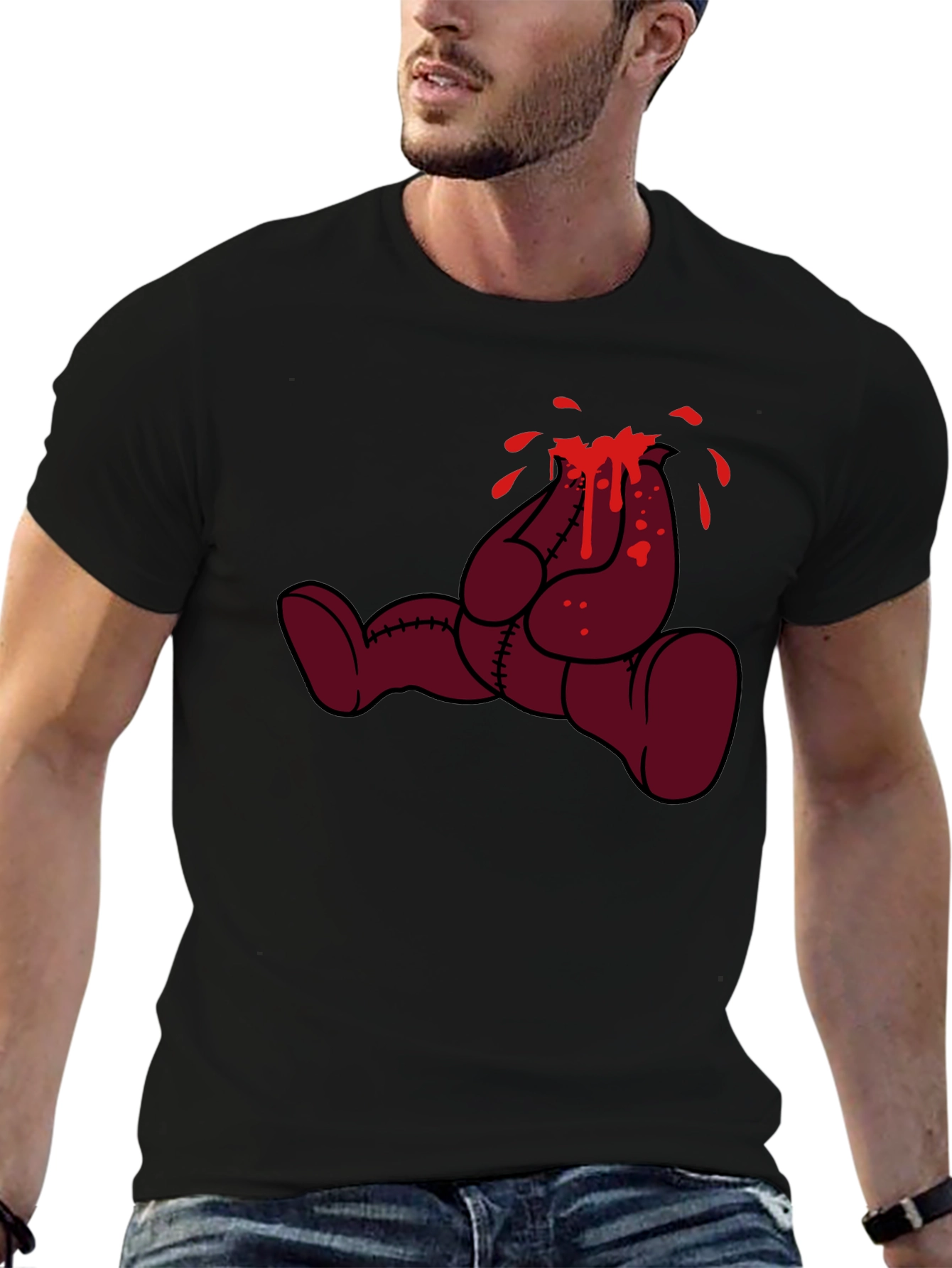 Bleeding Bear Graphic Tee - Black