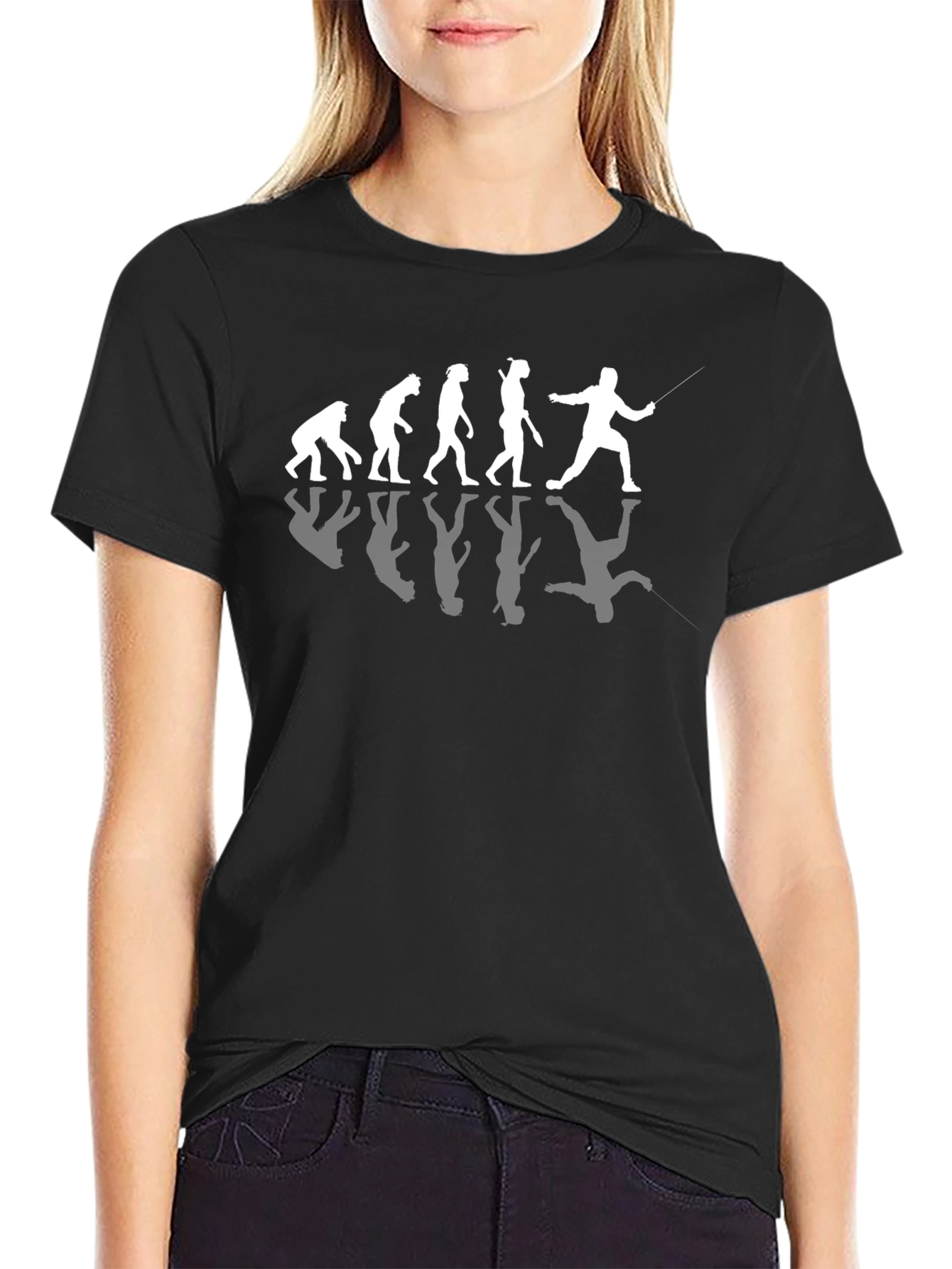 Fencing Evolution T-Shirt - Black Cotton Tee