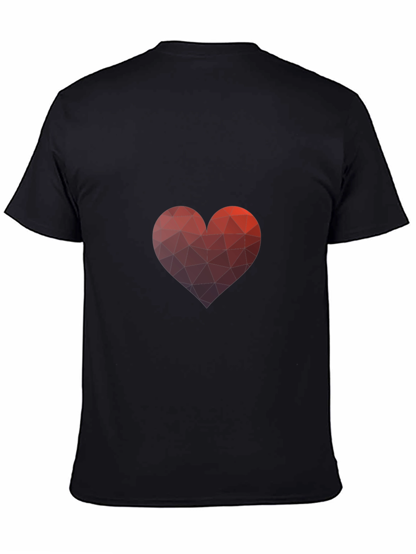 Geometric Heart Graphic Black T-Shirt