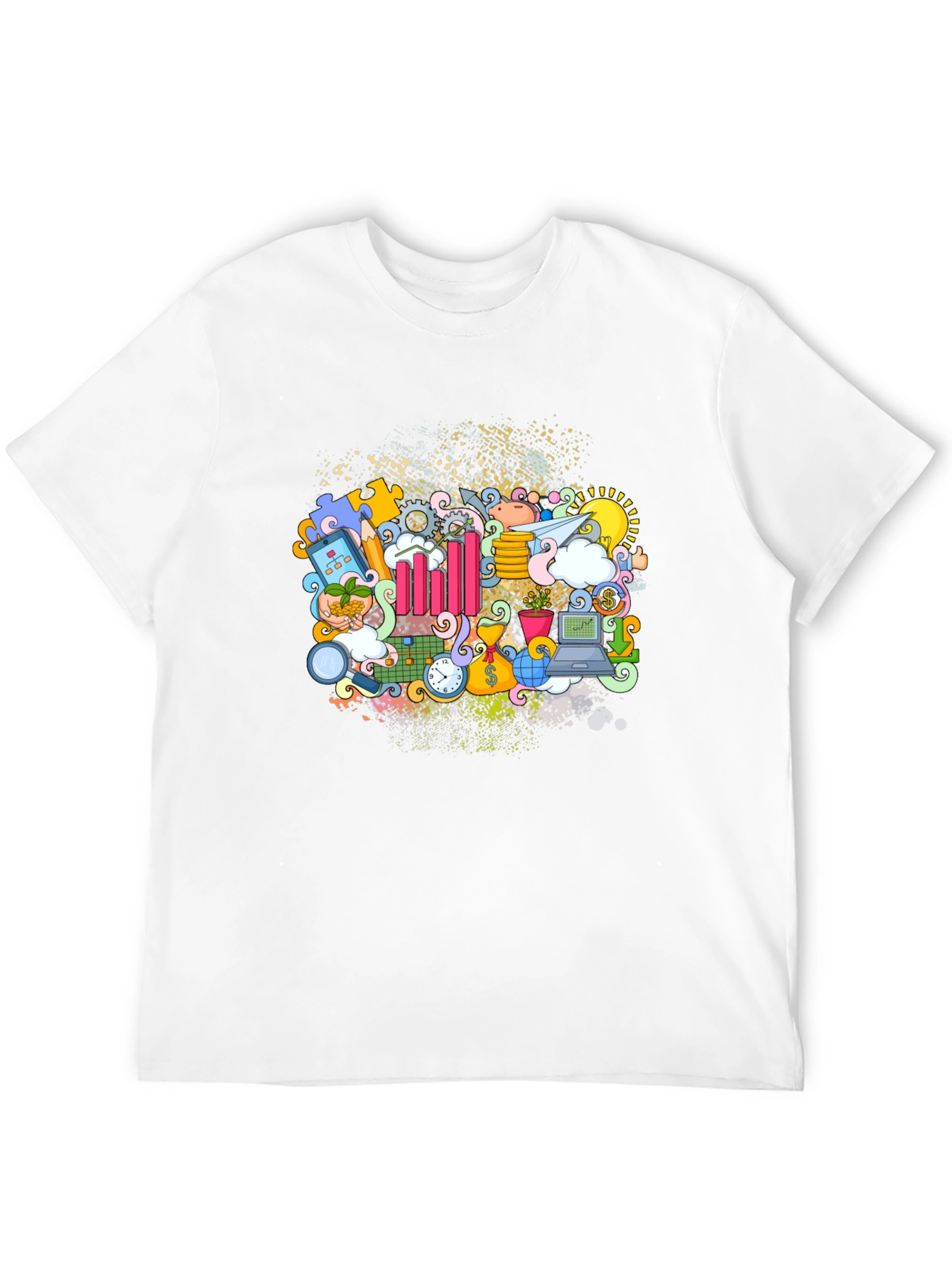 Financial Art Graphic Black T-Shirt