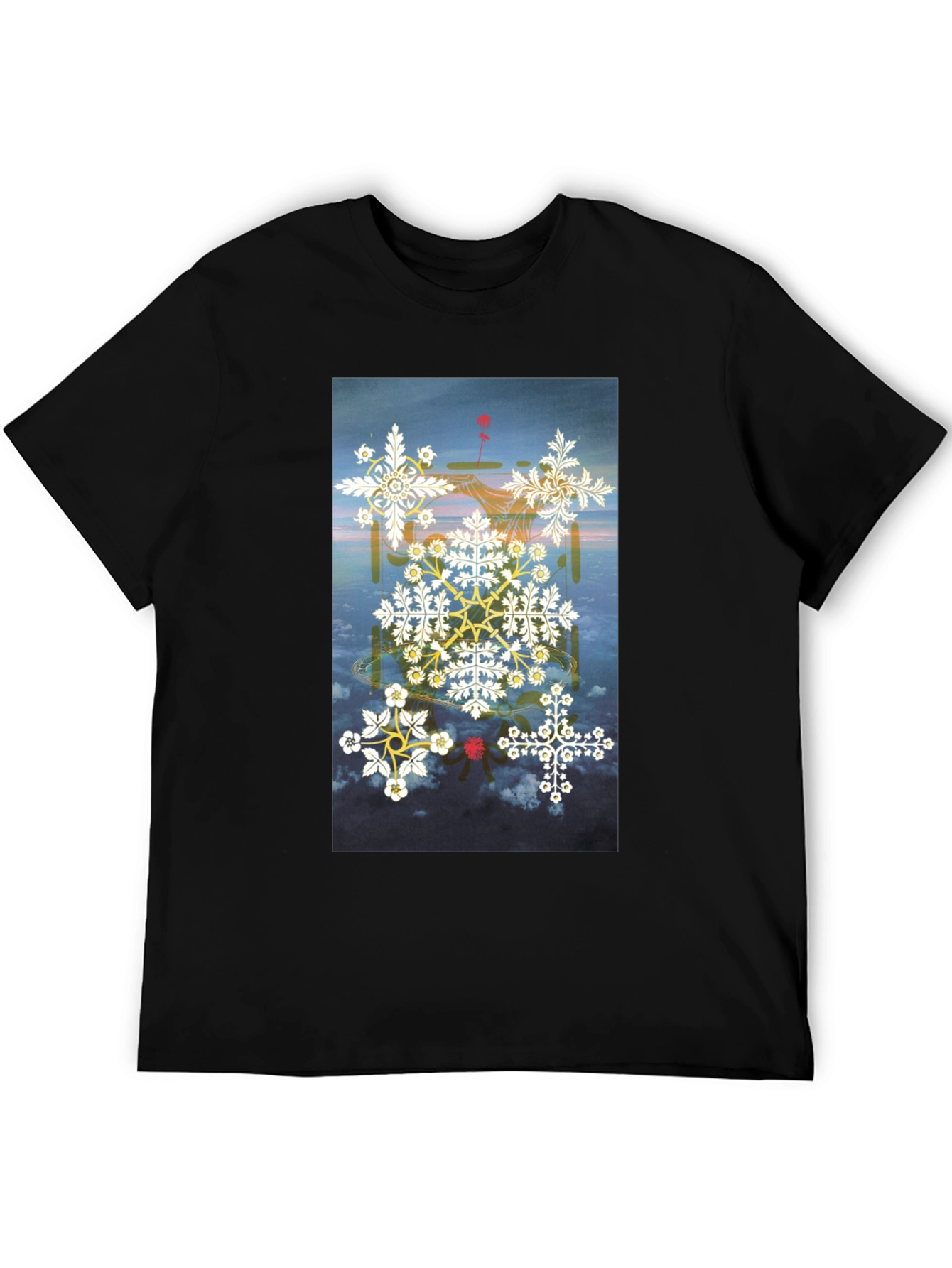 Artistic Graphic Print Black T-Shirt