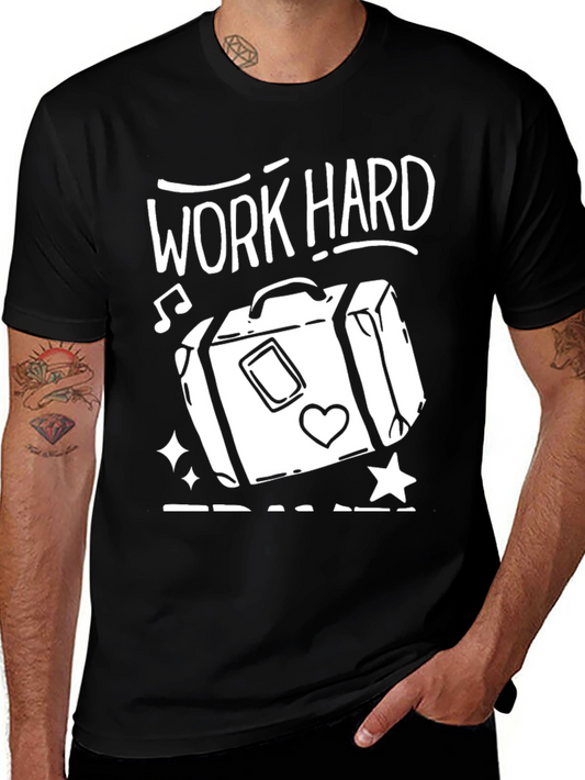Work Hard Travel More Graphic Tee - Black