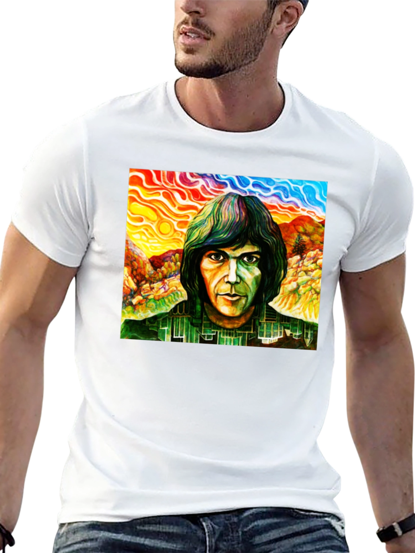 Neil Young Psychedelic Portrait T-Shirt