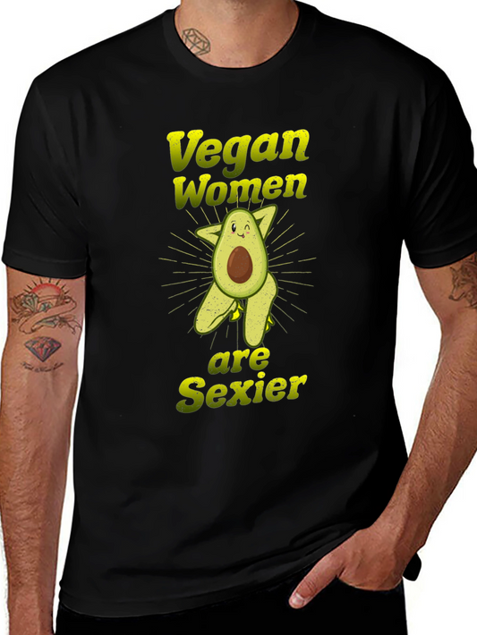Vegan Women Sexier Avocado Graphic T-Shirt