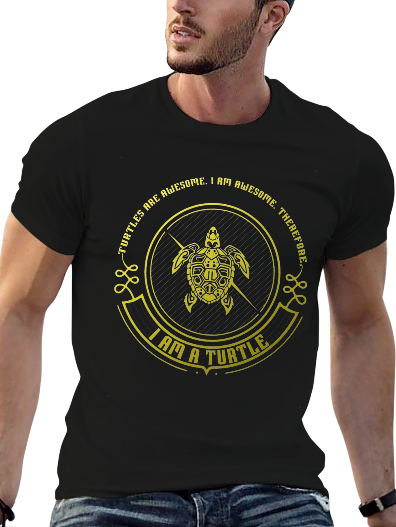 Awesome Turtle Graphic Tee - Black