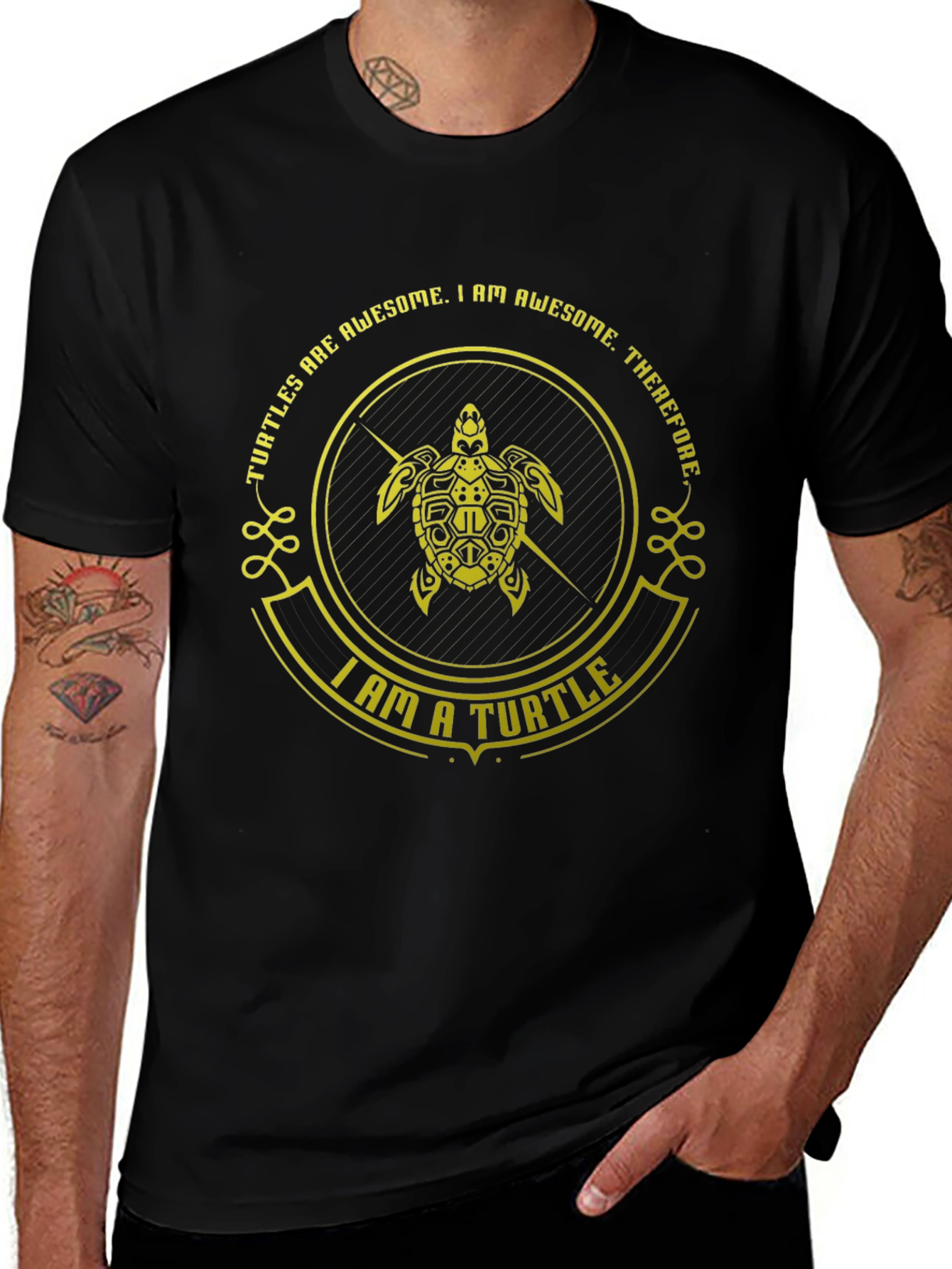 Awesome Turtle Graphic Tee - Black