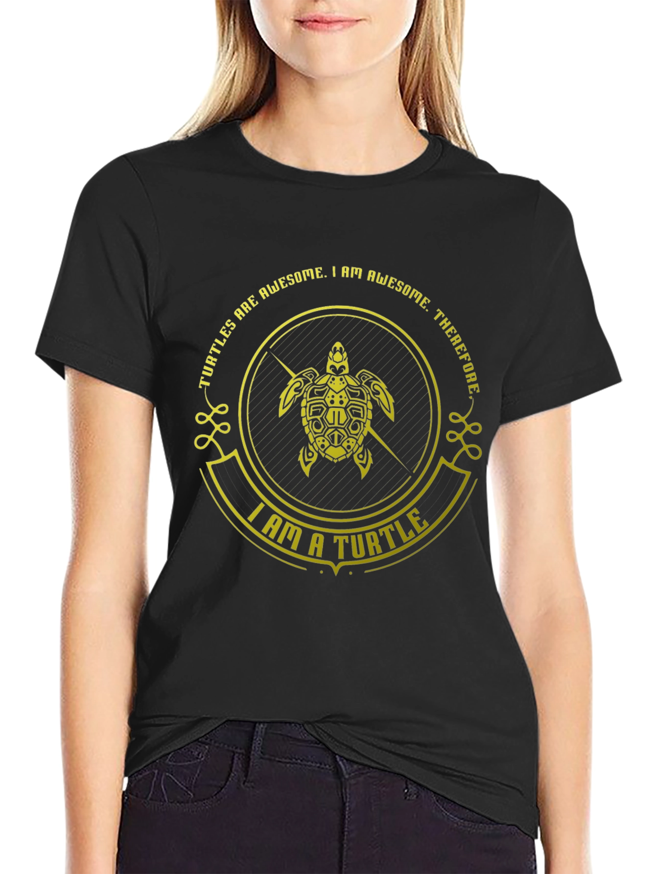 Awesome Turtle Graphic Tee - Black