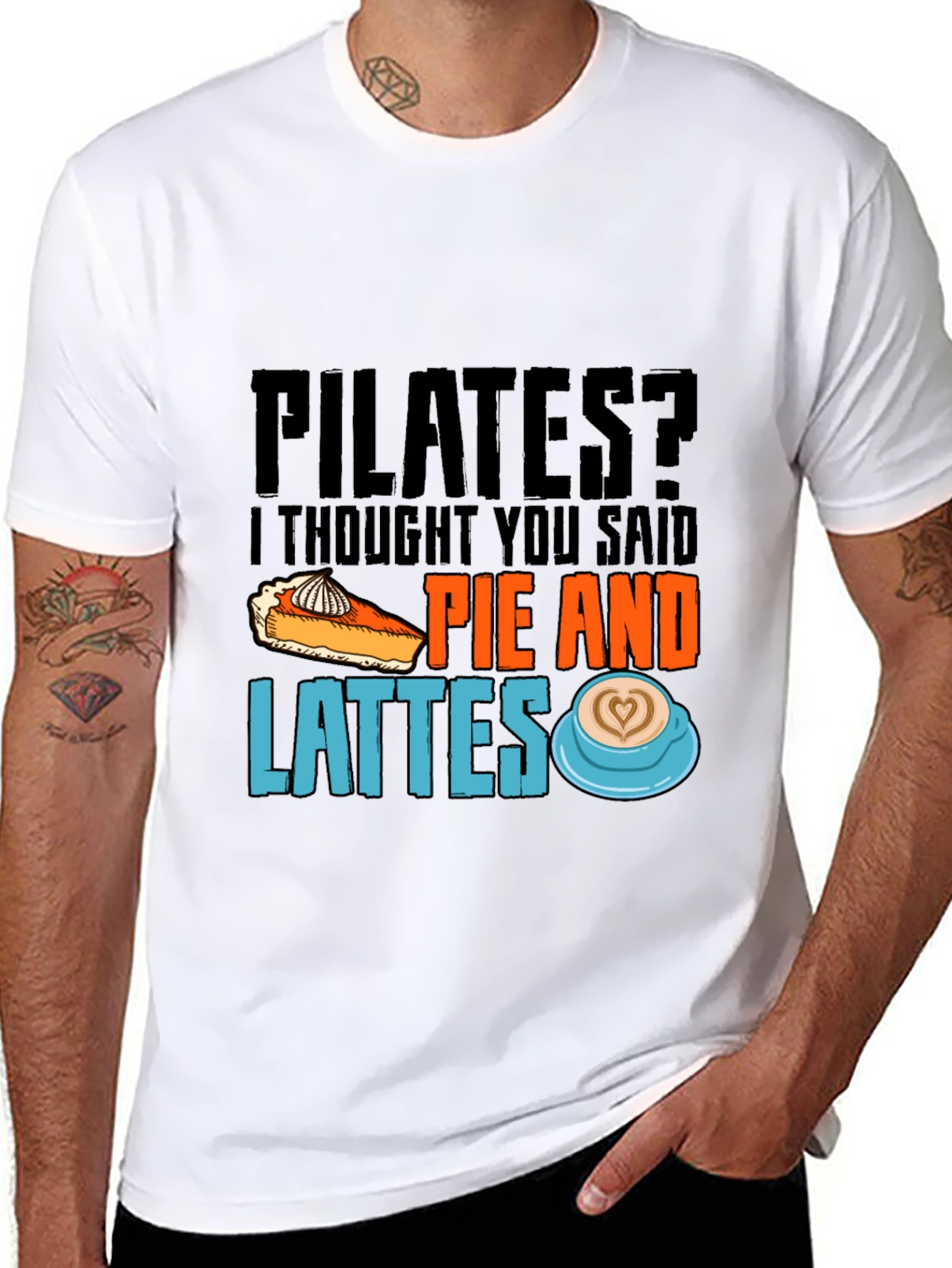 Pilates? Pie & Lattes T-Shirt Funny Workout Tee