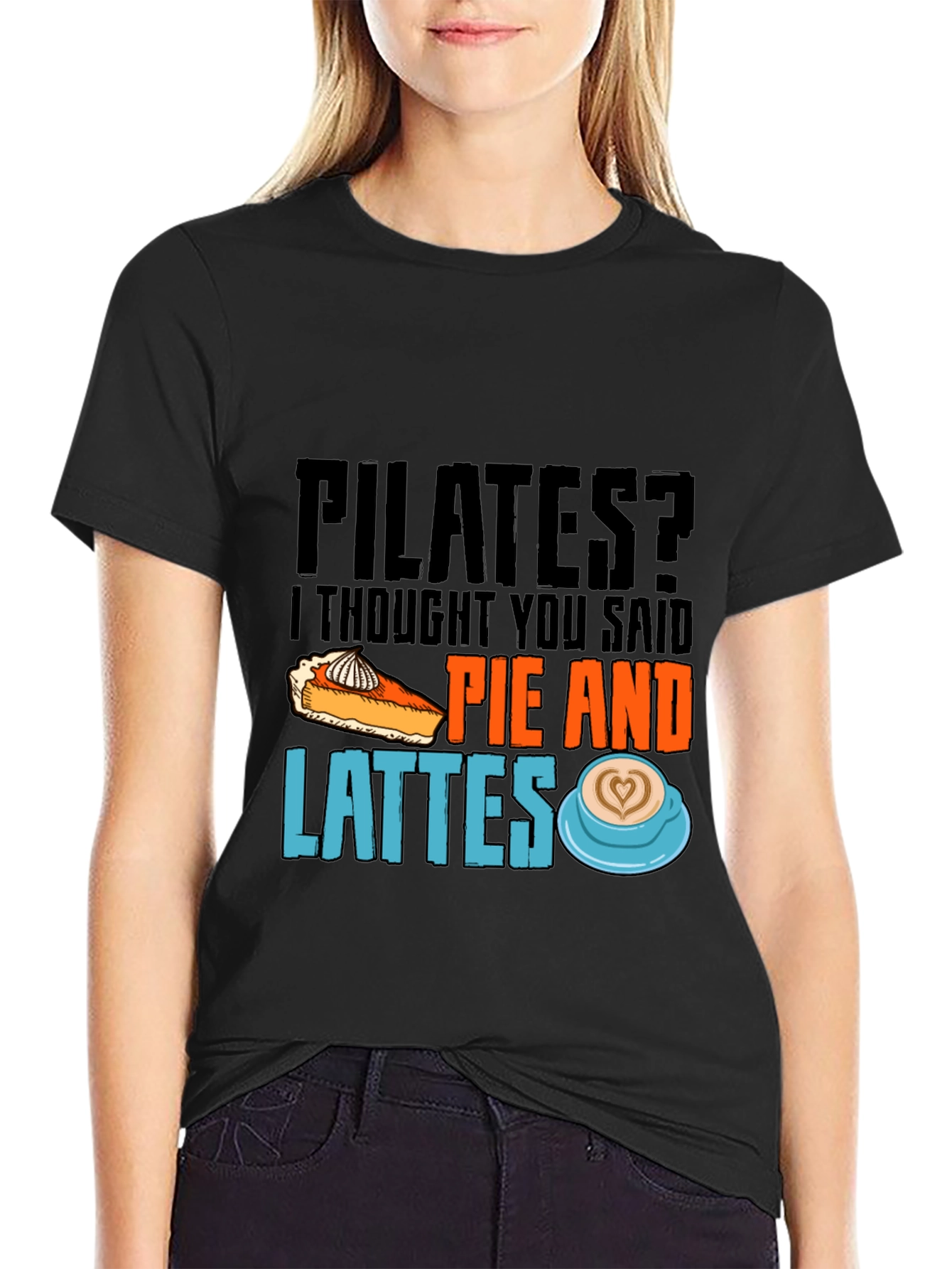 Pilates? Pie & Lattes T-Shirt Funny Workout Tee