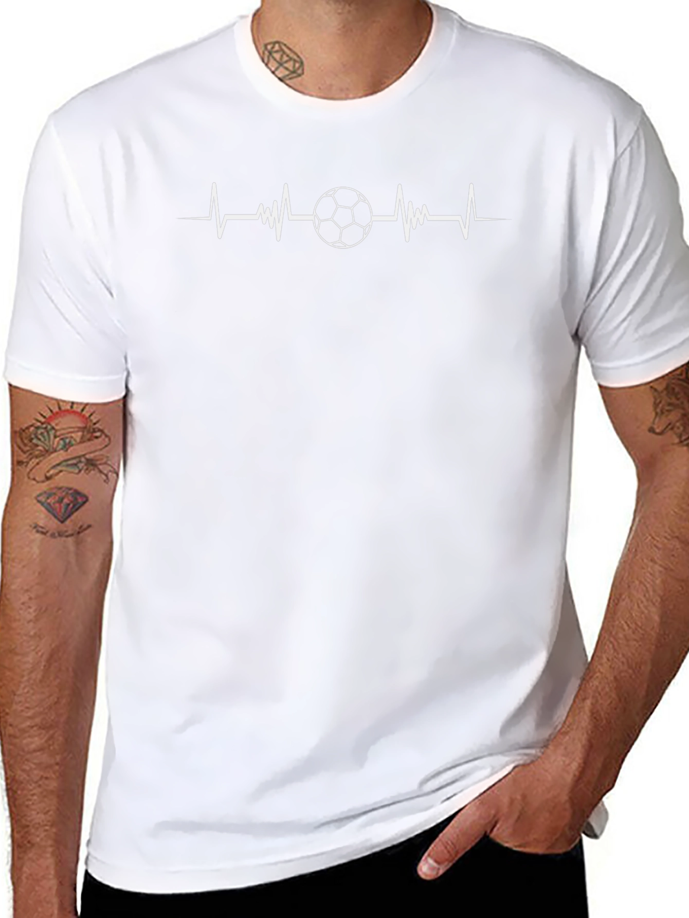Soccer Heartbeat T-Shirt - Black