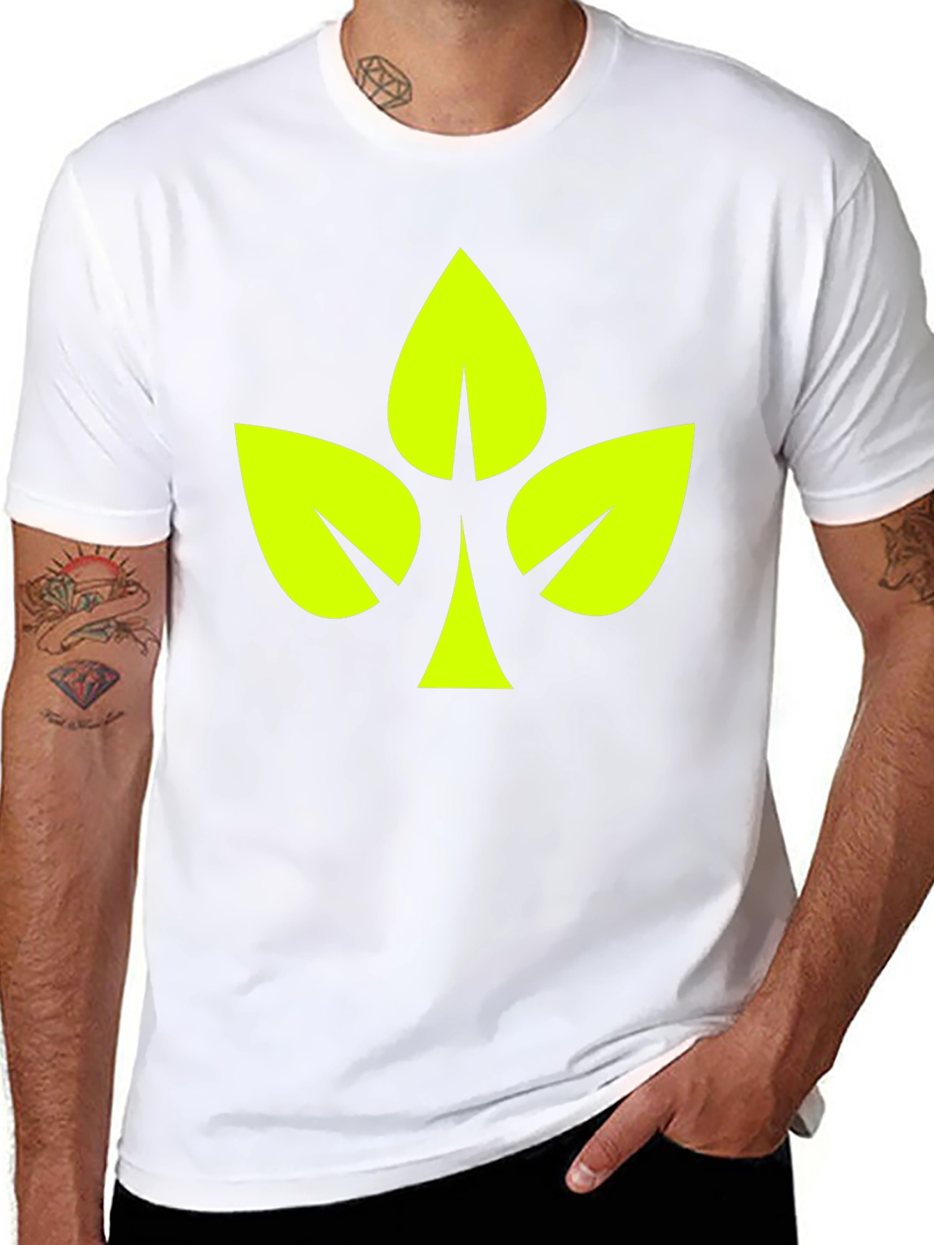 Leaf Clover Graphic Black T-Shirt