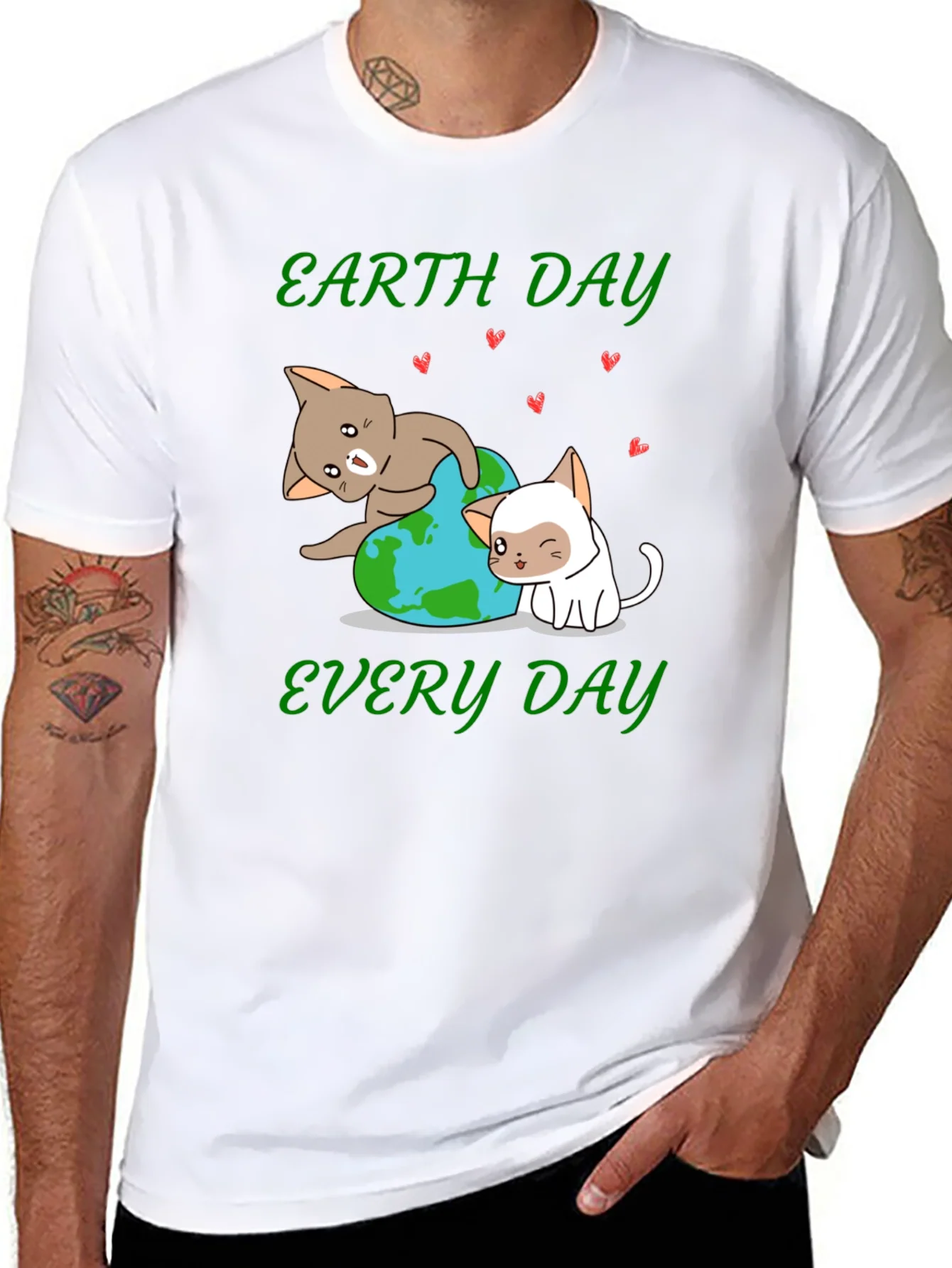 Earth Day Every Day Cute Cats T-Shirt