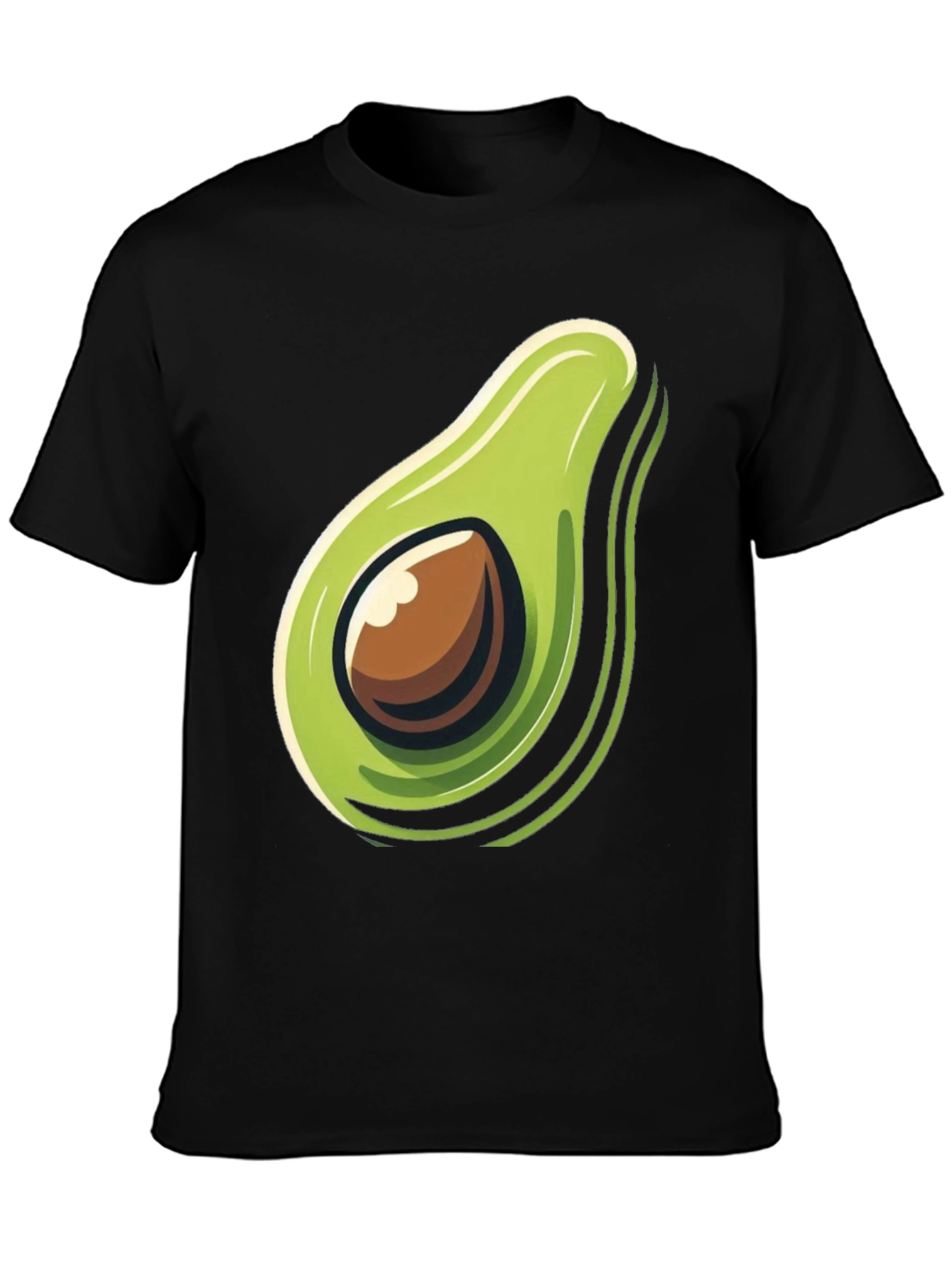 Avocado Graphic Print Black T-Shirt