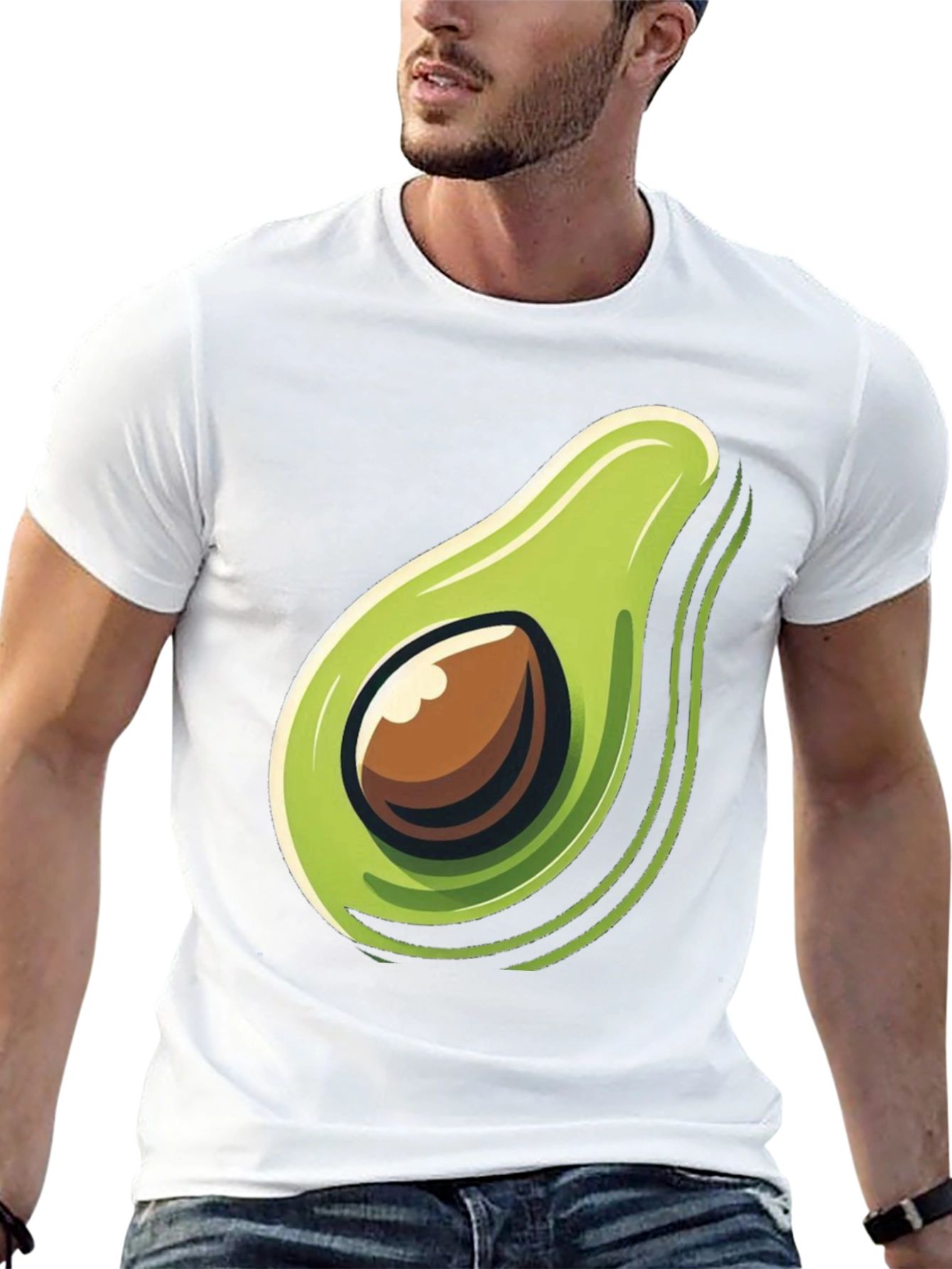 Avocado Graphic Print Black T-Shirt