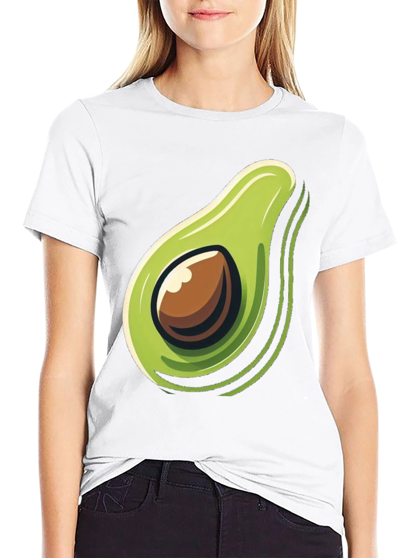 Avocado Graphic Print Black T-Shirt