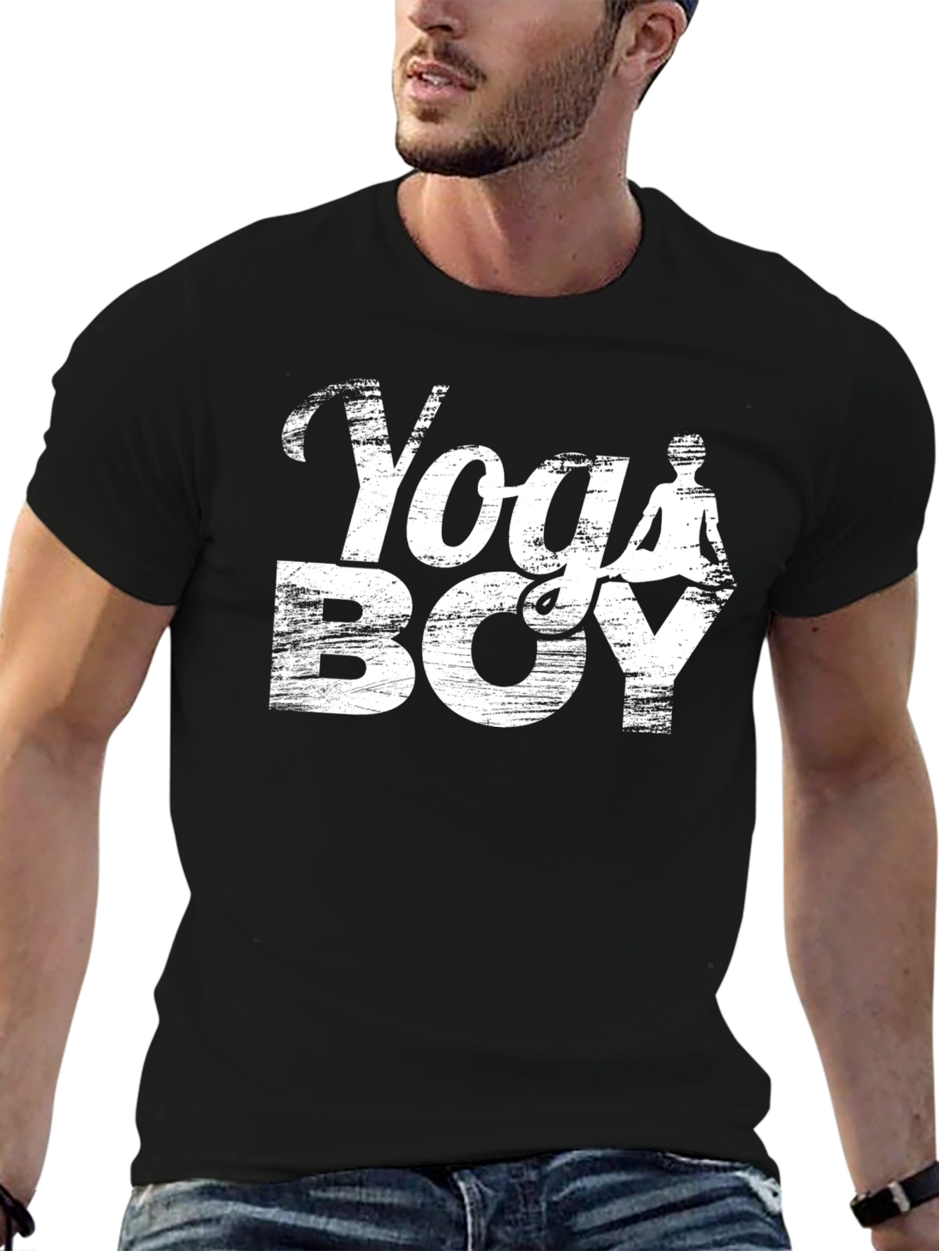 Yoga Boy Graphic T-Shirt - Mens Black Tee