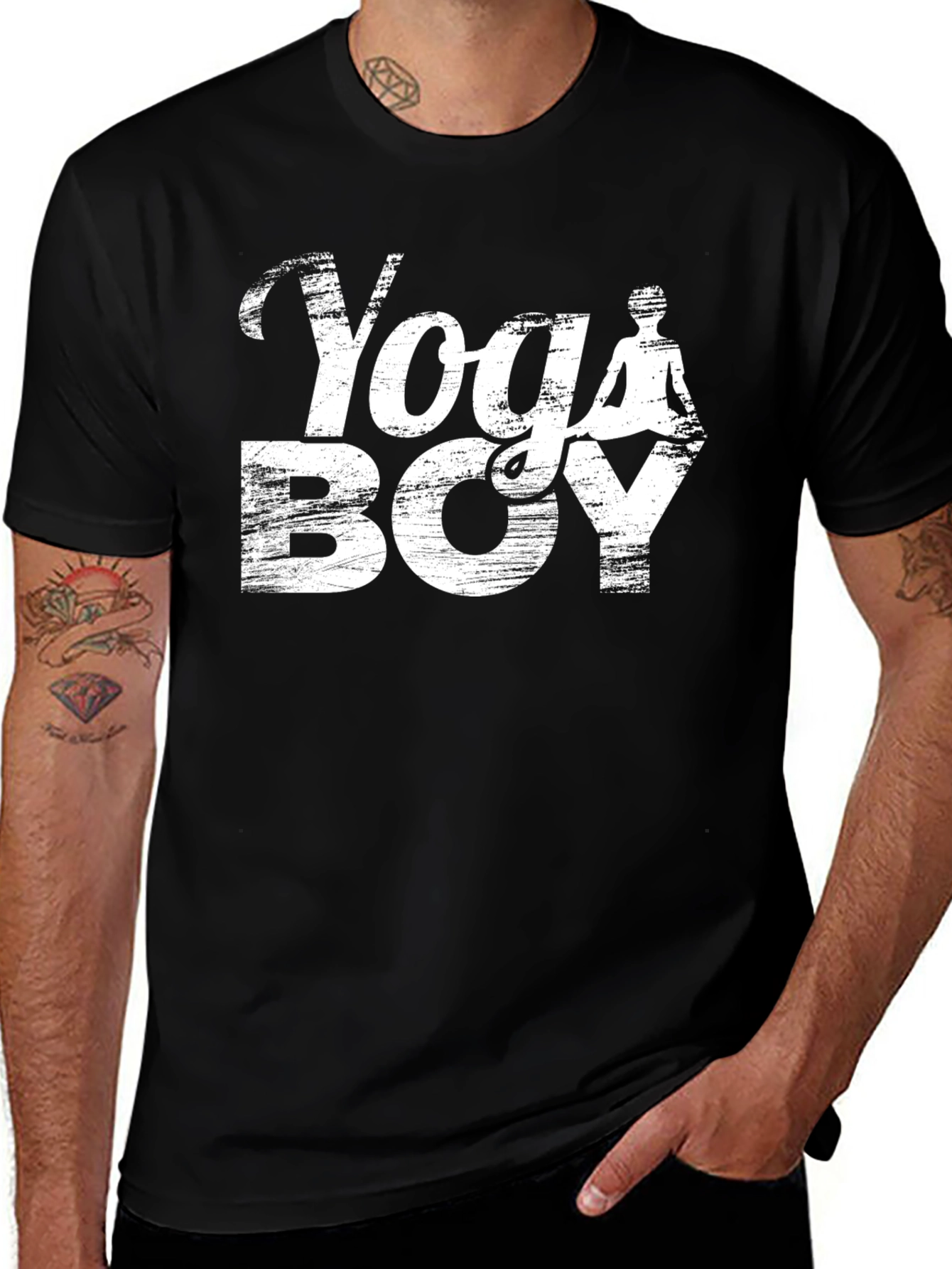 Yoga Boy Graphic T-Shirt - Mens Black Tee