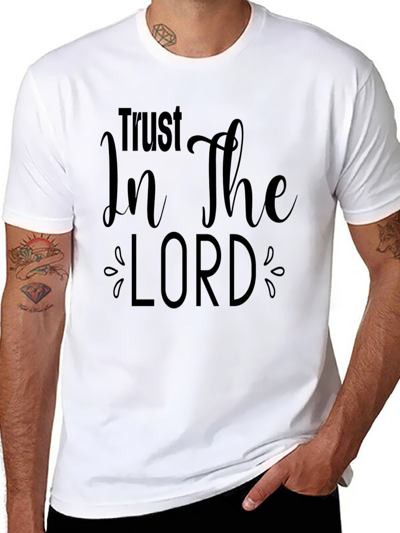 Trust In The Lord Black Graphic T-Shirt