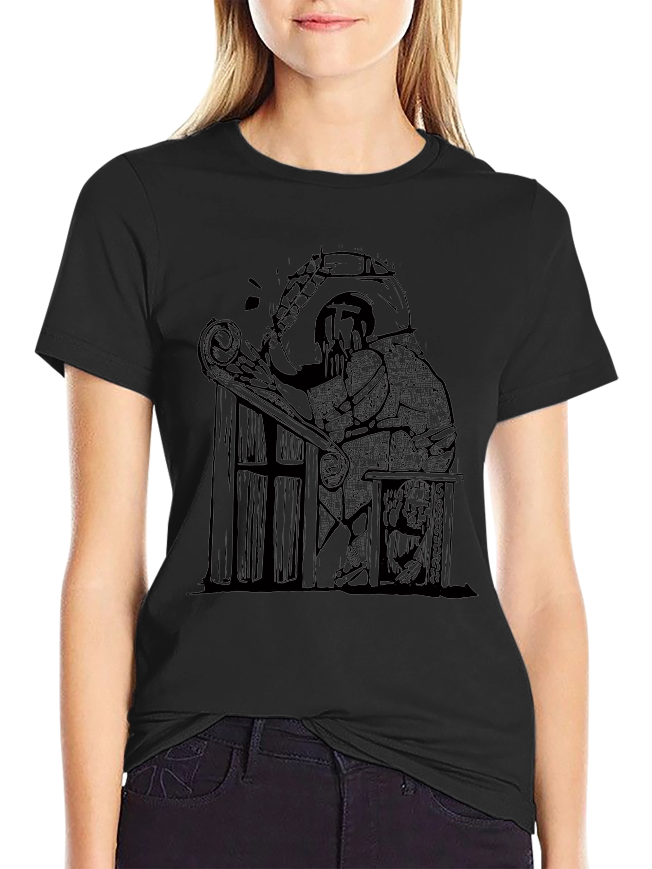 Dark Sketchy Reading Man Tee