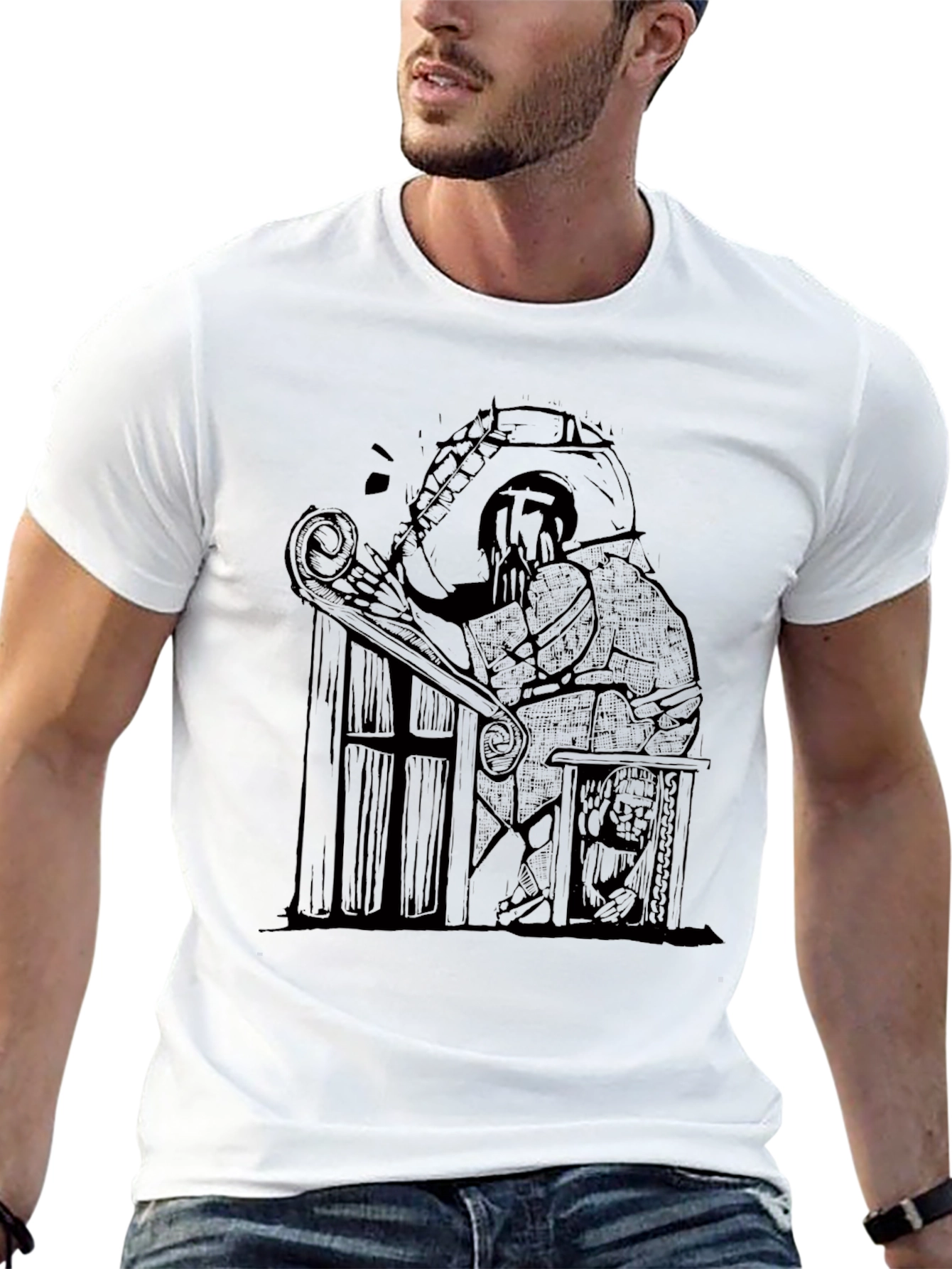Dark Sketchy Reading Man Tee