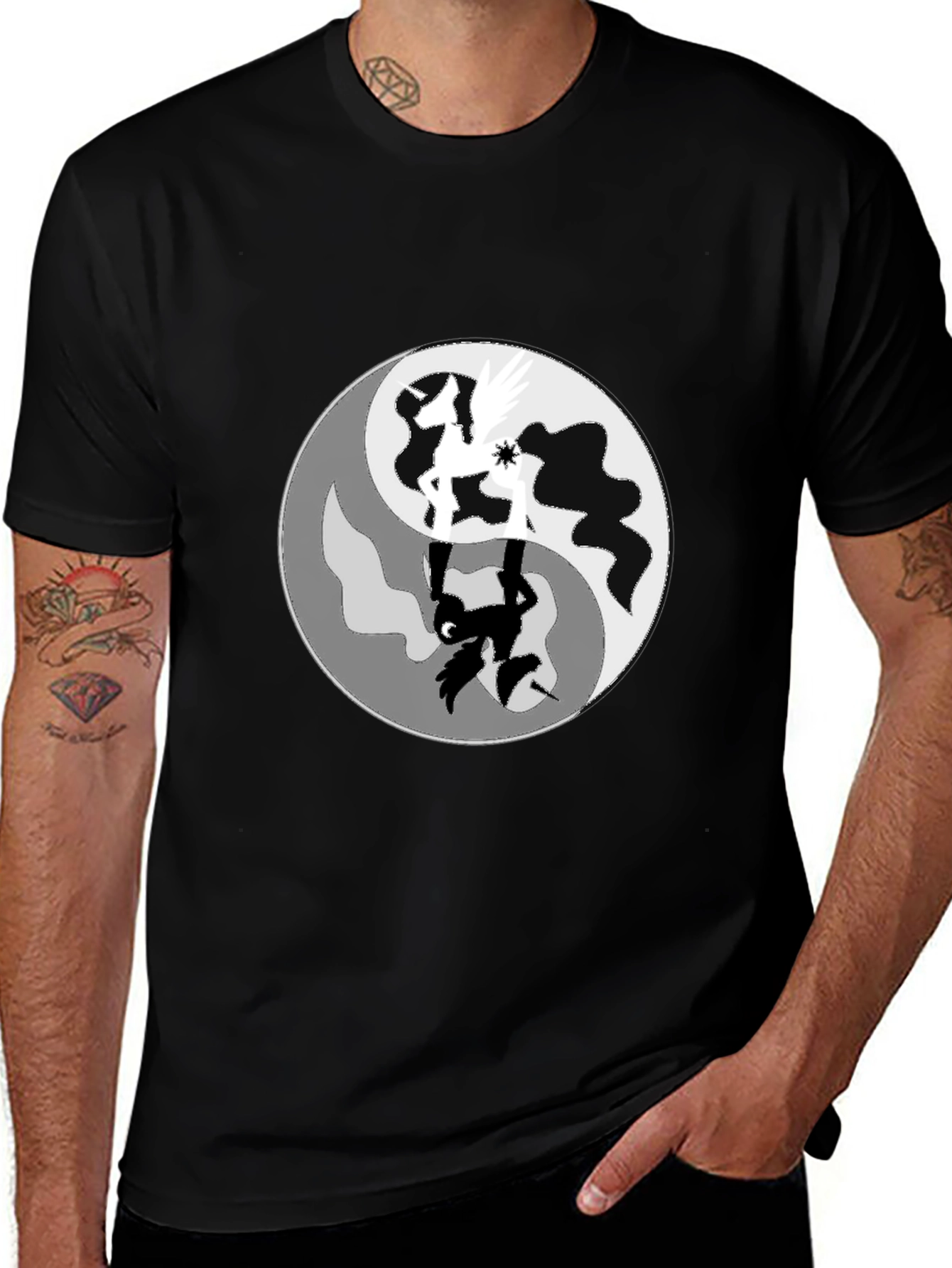 Yin Yang Horse Graphic T-Shirt