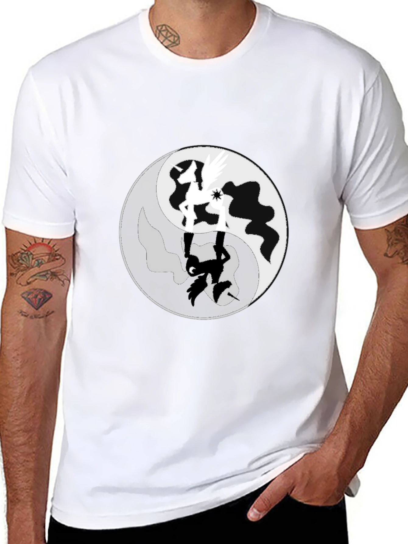 Yin Yang Horse Graphic T-Shirt